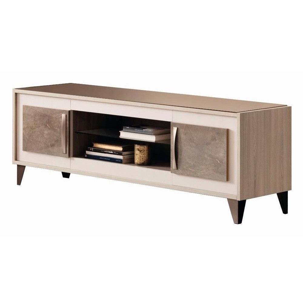 Xlmoebel TV-Schrank Designer Sideboard in Holzoptik mit eleganter, kompakter Form (Sideboard) Hergestellt in Europa