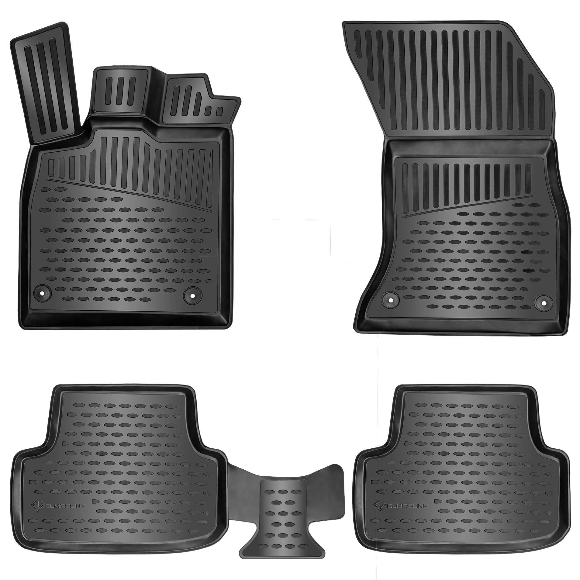 ELMASLINE Auto-Fußmatten Gummi (4 St), für RENAULT ZOE (2019-2024) - 3D  Gummimatten mit extra hohem Rand für mehr Schutz - Passend für Baujahre:,  2019 - 2024