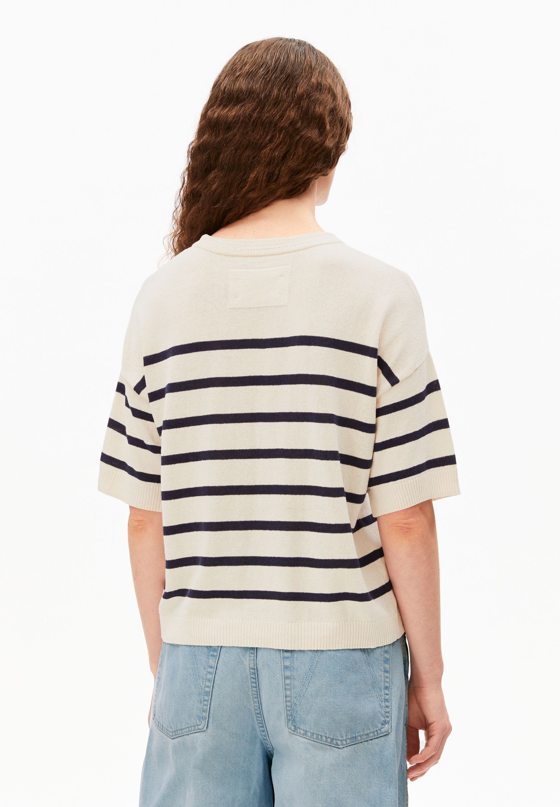 Armedangels T-Shirt STRIPE Strickshirt aus Leinen-Mix Relaxed Fit – Bild 4 von 5