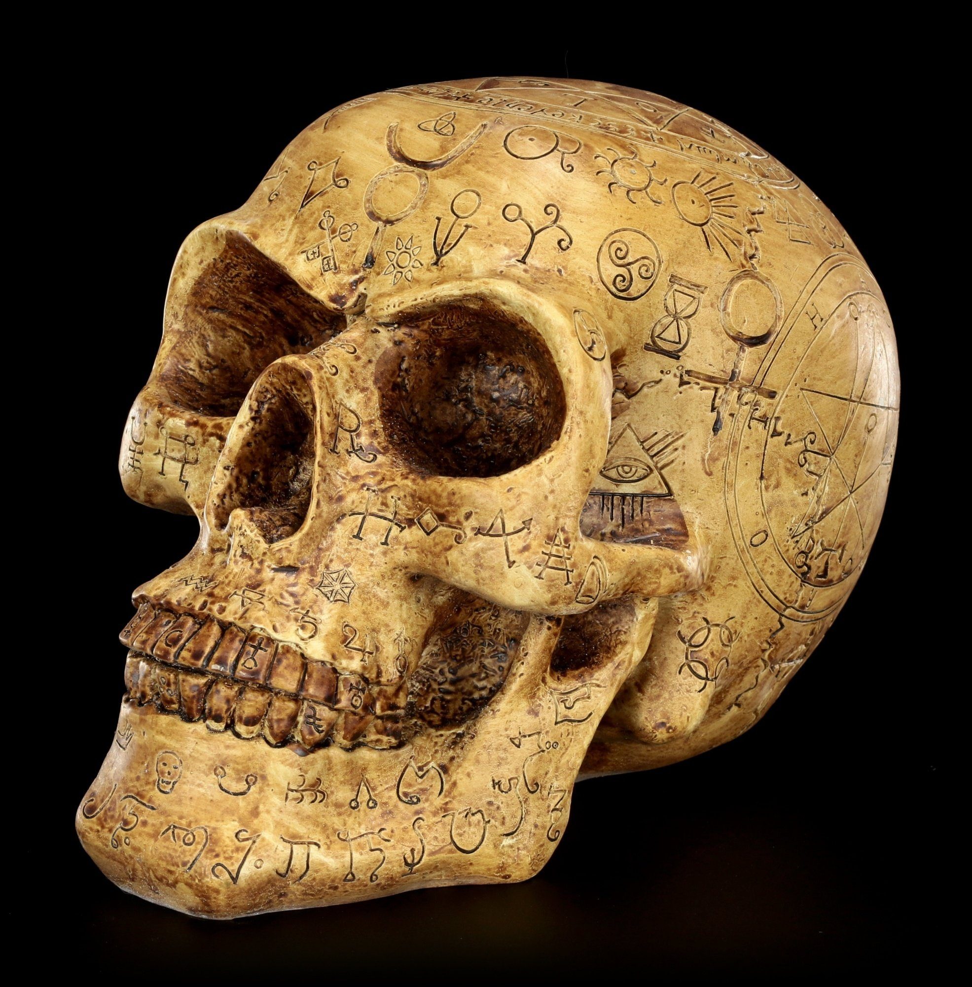 Figuren Shop GmbH Dekofigur Totenkopf - Necromancien - Gothicdeko Fantasydeko