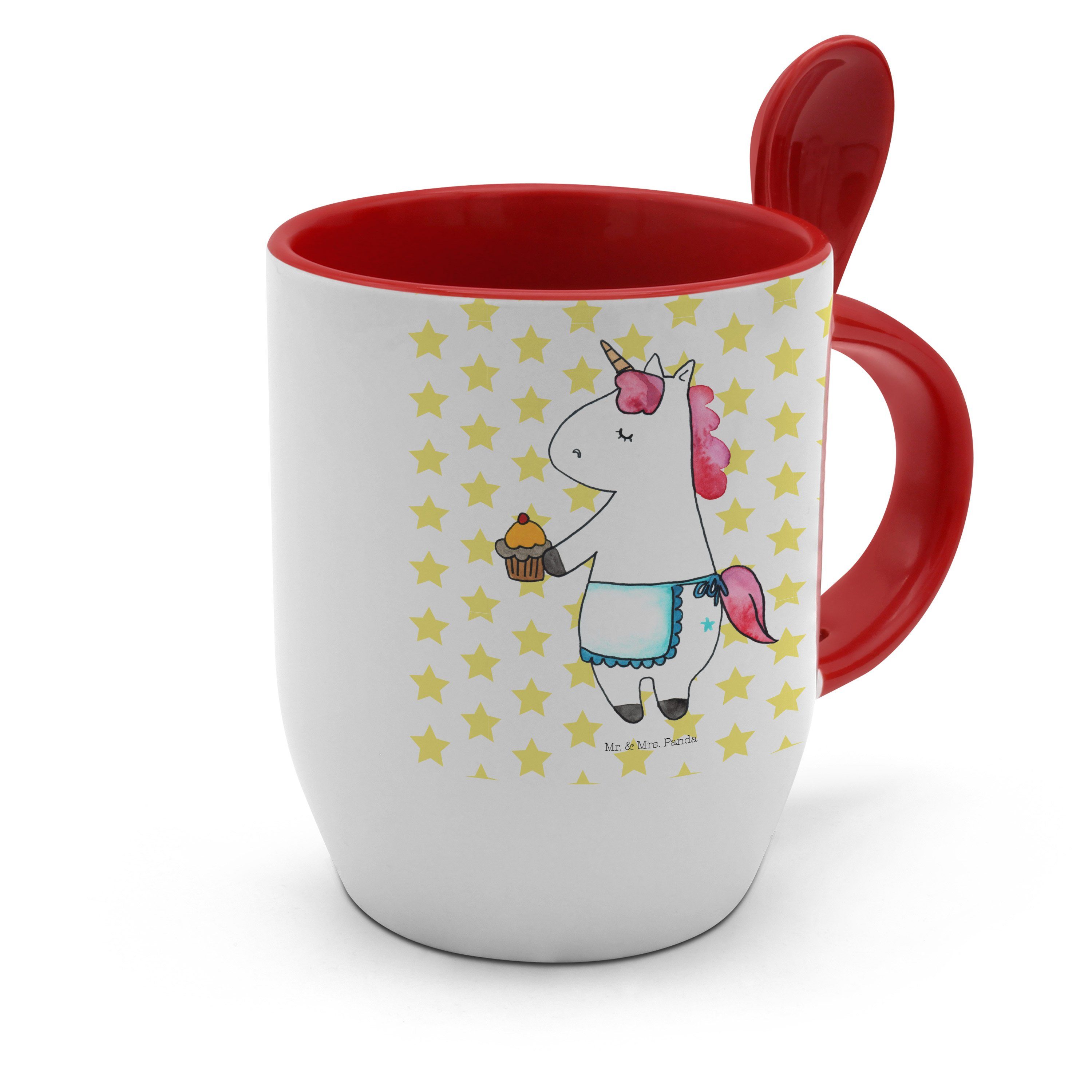Mr. - & Keramik Kaffeebecher, Mrs. Einhorn Einhorn Panda Muffin - Tasse Deko, Tassen, Geschenk, Weiß
