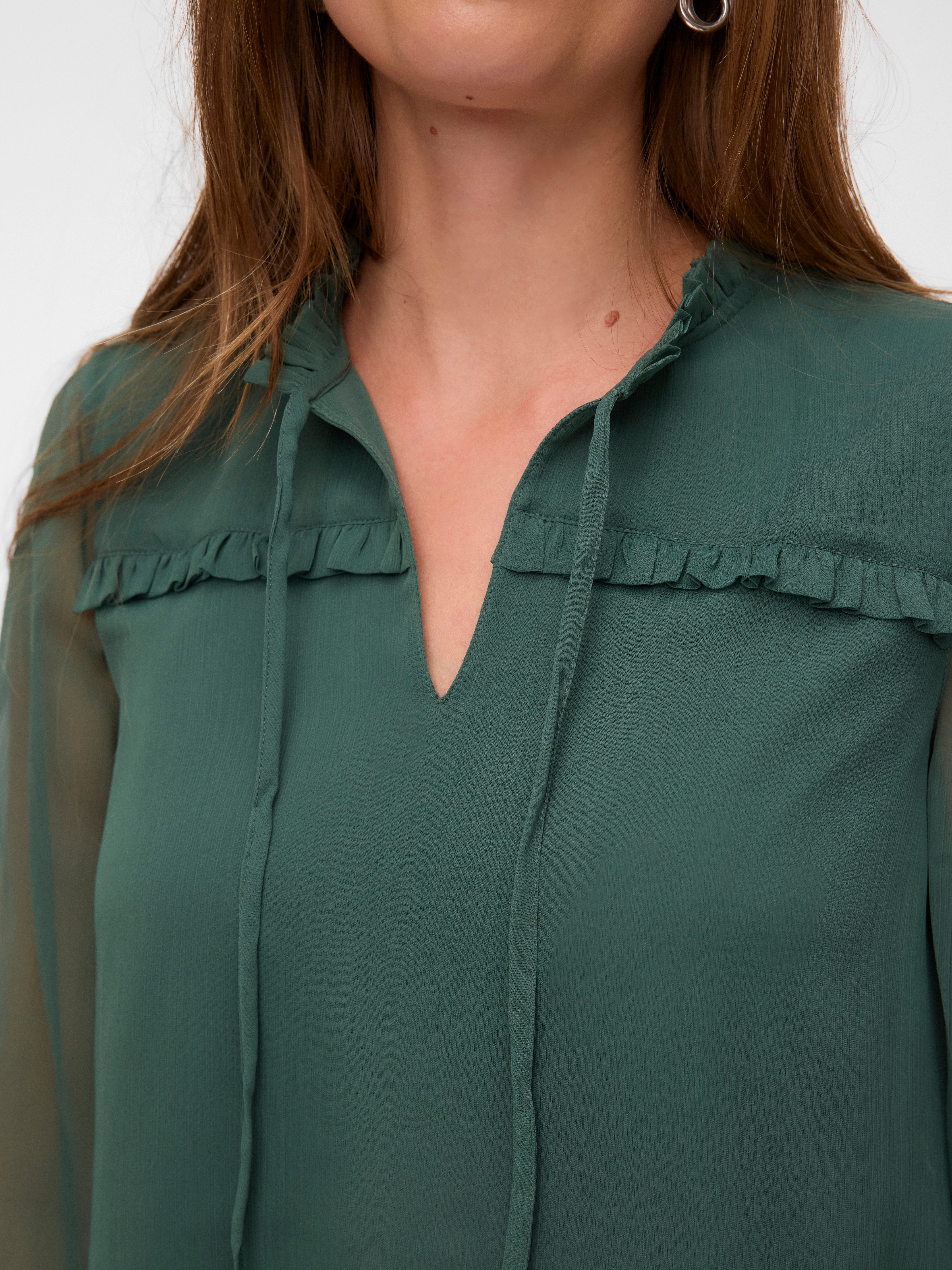 Vero Moda Chiffonbluse VMMILLA LS TOP WVN GA NOOS Kunstfaser, regular fit