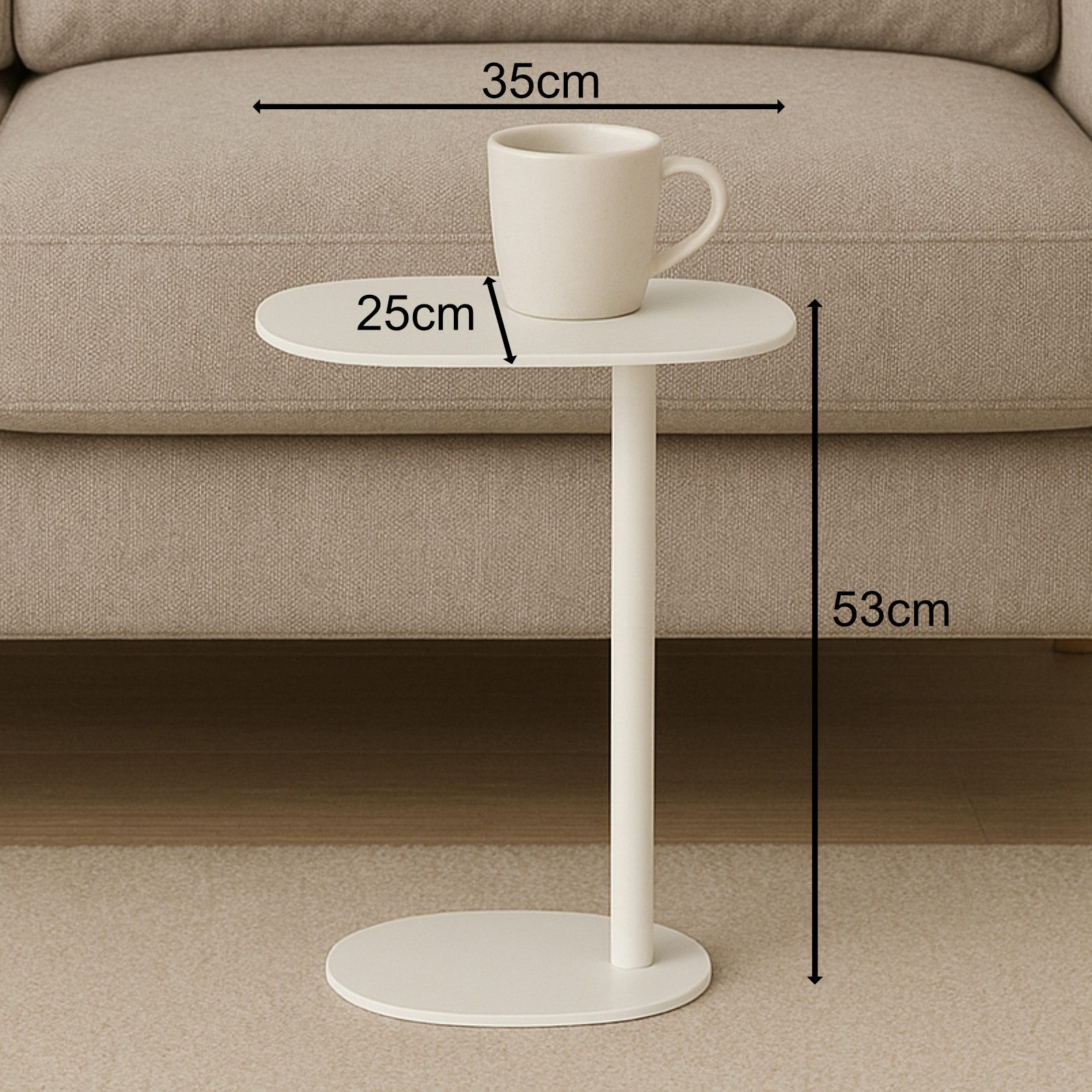 Koopman Beistelltisch Sofatisch Metalltisch Oval 53x35x25 günstig online kaufen