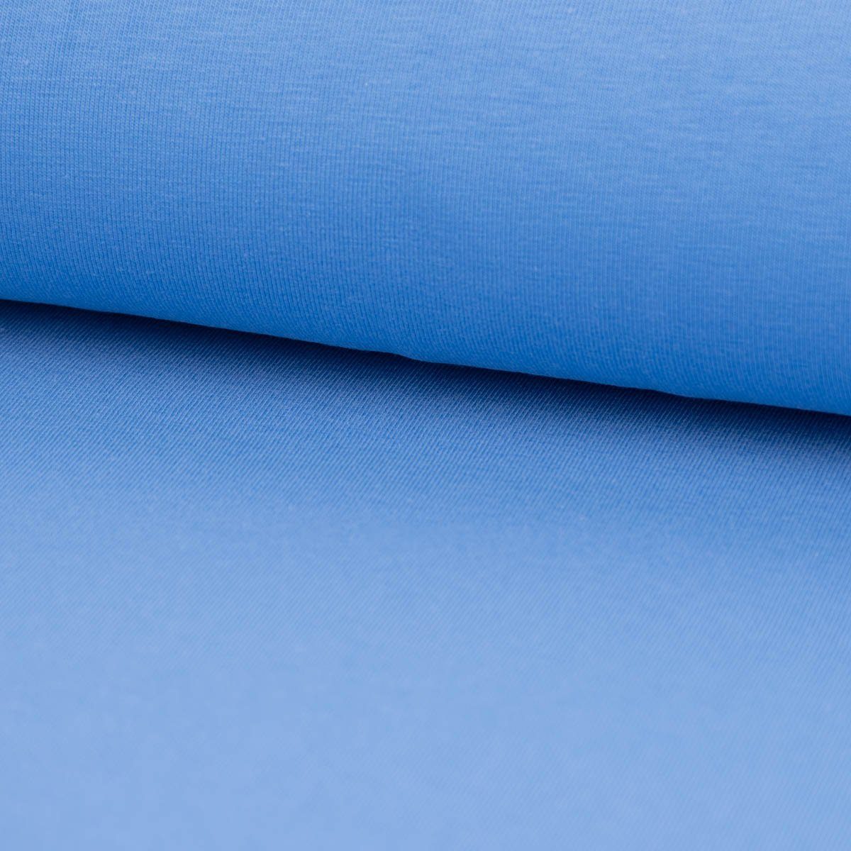 SCHÖNER LEBEN. Stoff Baumwolljersey Organic Bio Jersey einfarbig blau 1,5m Breite, allergikergeeignet