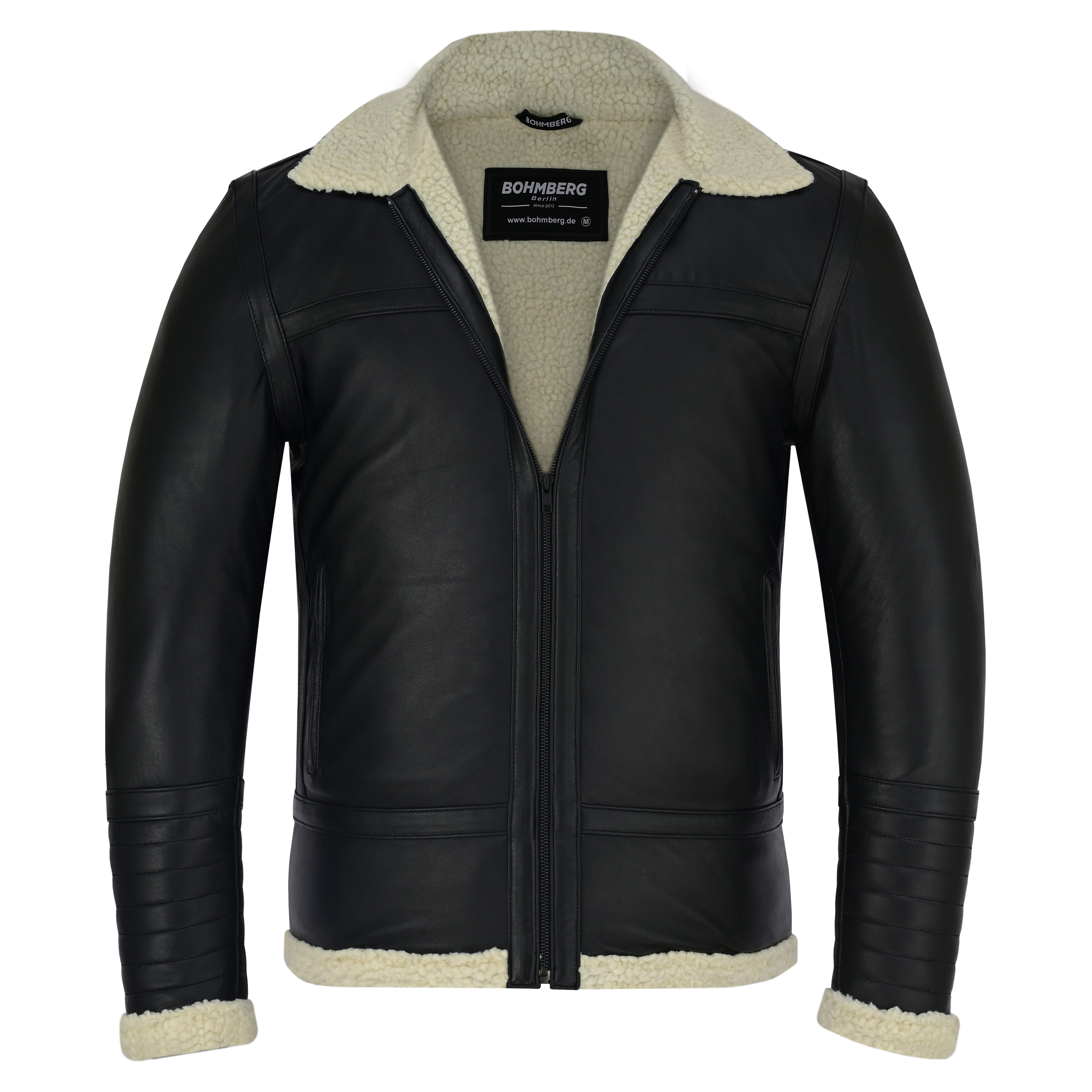 BOHMBERG Lederjacke Herren aus edlem Lammnappa mit warmem Fell Futter