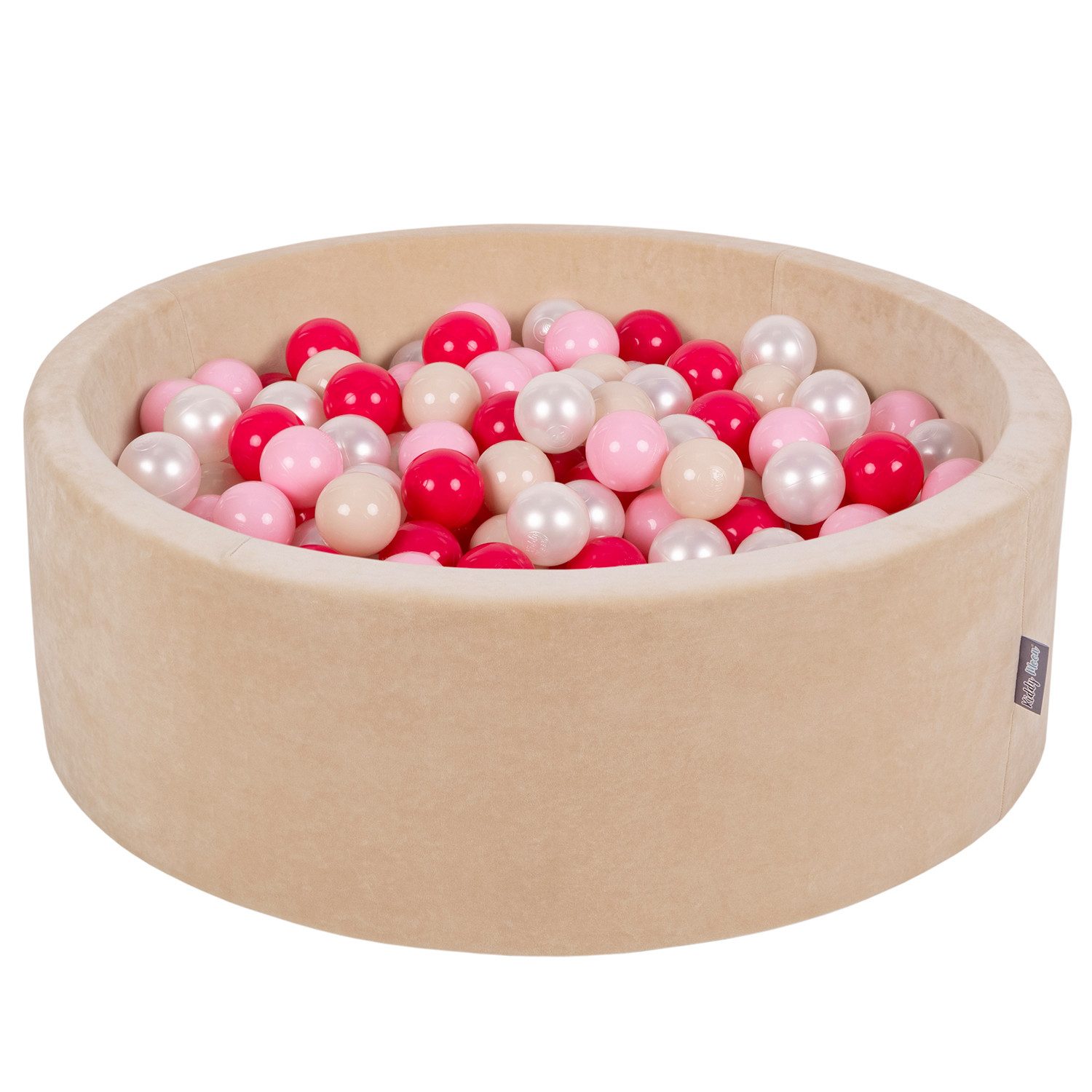 KiddyMoon Bällebad OK30V, (Bällepool mit bunten Bällen, 200-tlg., Bällepool mit bunten Bällen), Samt Bällebad Made in EU