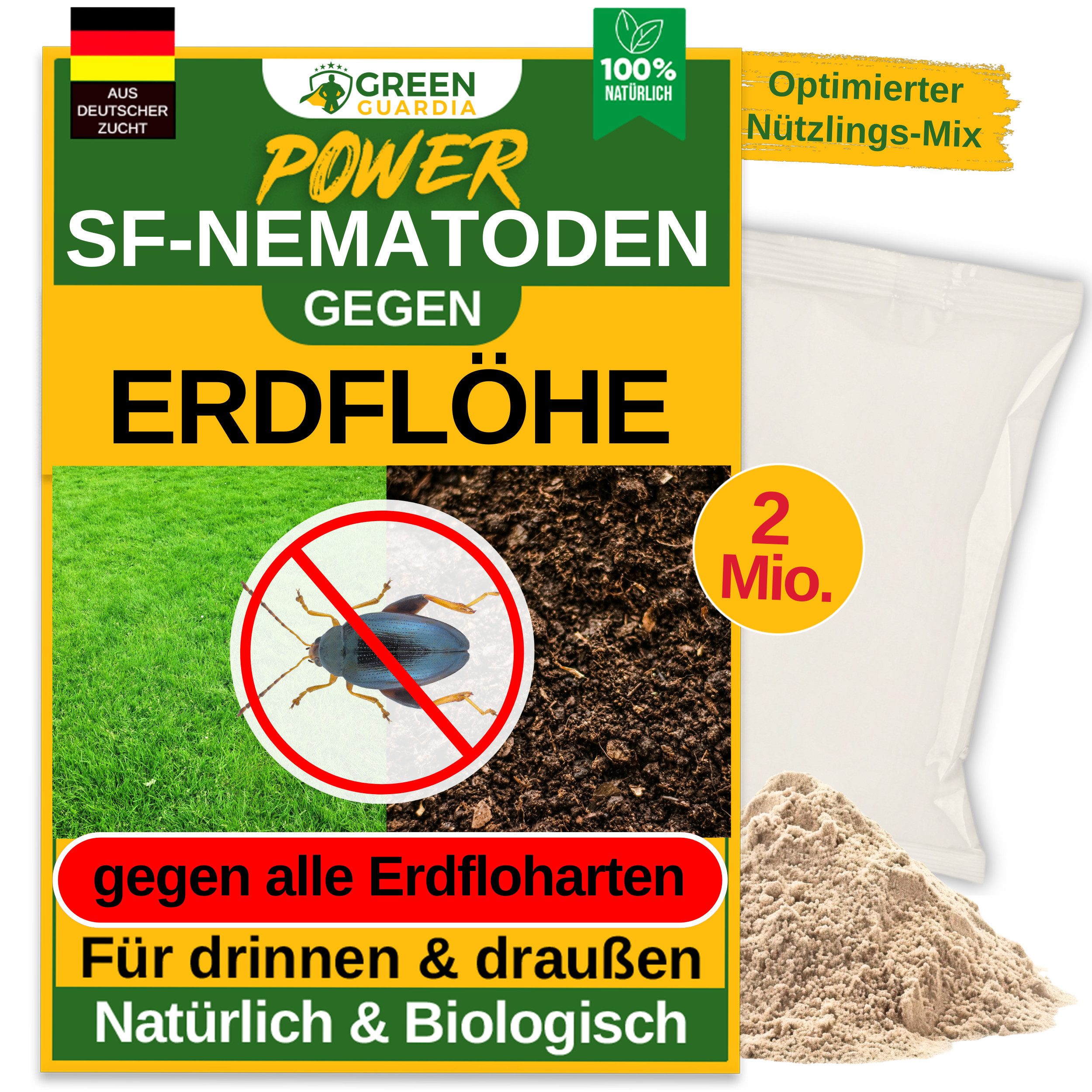 Insektenvernichter SF-Nematoden gegen Erdflöhe - 100% natürlich und chemiefrei