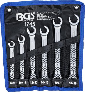 BGS technic Ringschlüssel Offener Doppel-Ringschlüssel-Satz, SW 8 x 9 - 18 x 19 mm, 6-tlg.