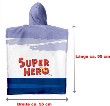 BERONAGE Kapuzenhandtuch Spider Man Kinder Kapuzen Bade-Poncho Super Hero 55x110 cm, 100% Baumwolle, Frottee in Velours-Qualität