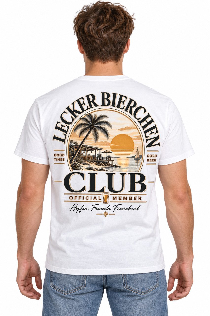 coole-fun-t-shirts Print-Shirt Herren T-Shirt Lecker Bierchen Club Weiß S–5XL Urlaub Geschenk für Biertrinker, Geschenk für Kollegen, Vereinskameraden