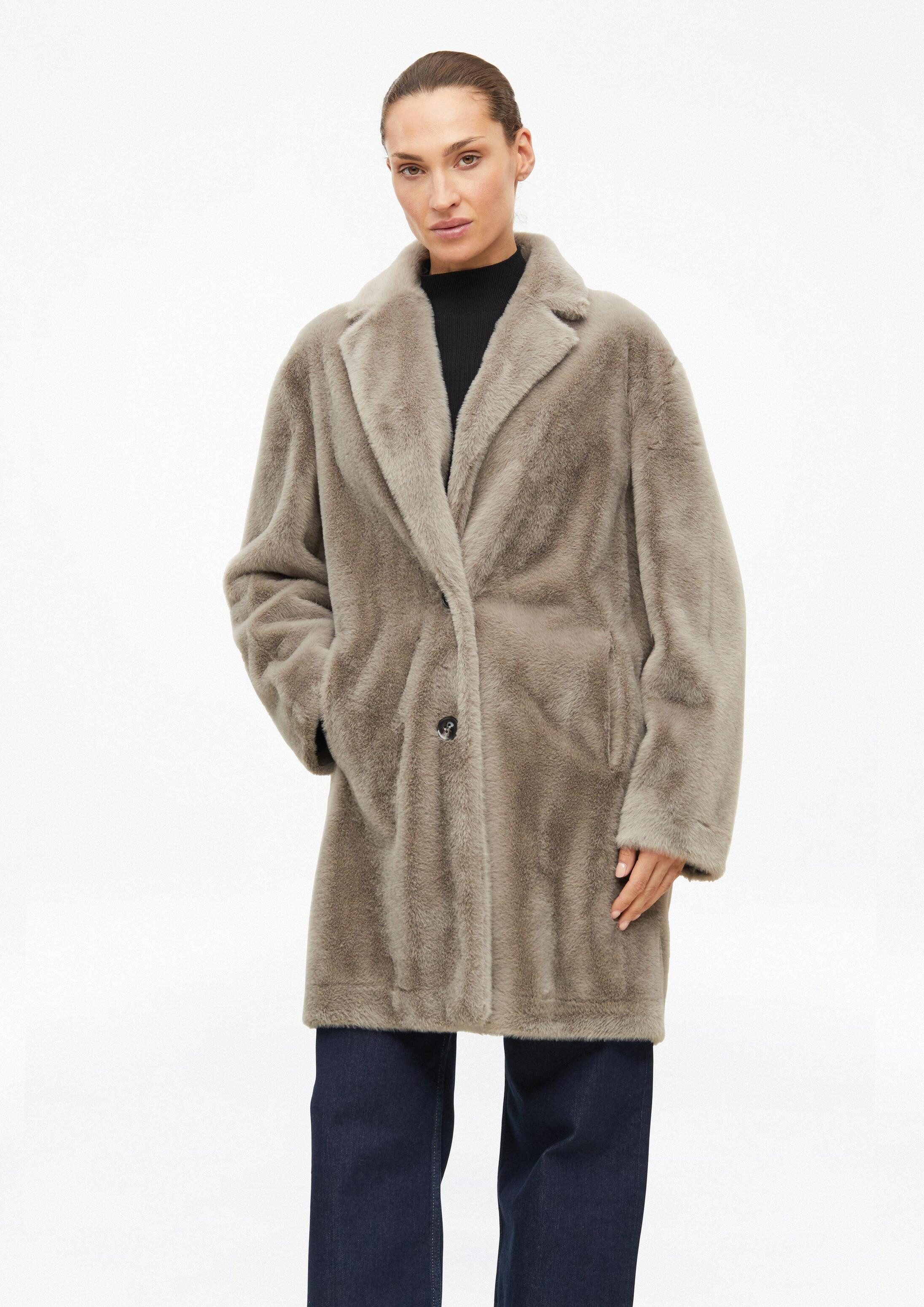 s.Oliver Funktionsmantel Outdoor-Mantel Fake-Fur-Mantel im Relaxed Fit