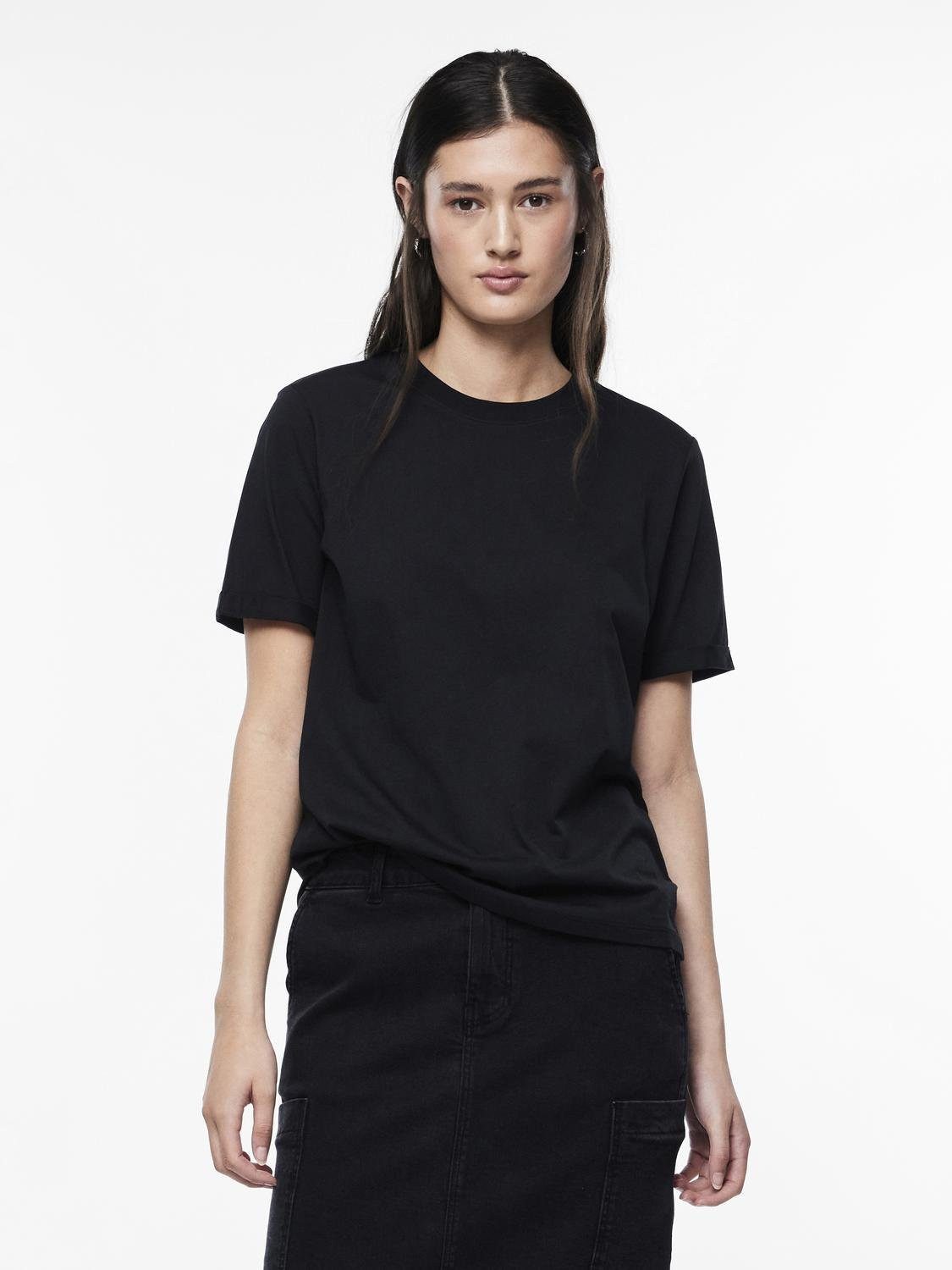 pieces Rundhalsshirt PCRIA SS FOLD UP günstig online kaufen
