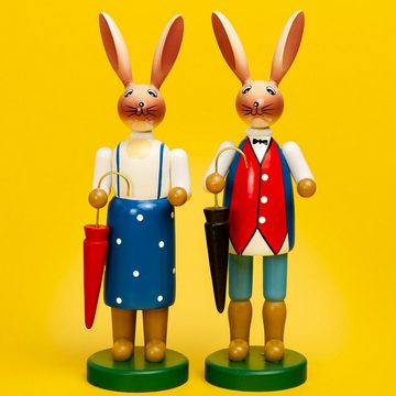 SIKORA Osterhase OD09 großes Mama und Papa Osterhasen Figuren Paar als farbenfrohe Osterdeko H: 21cm