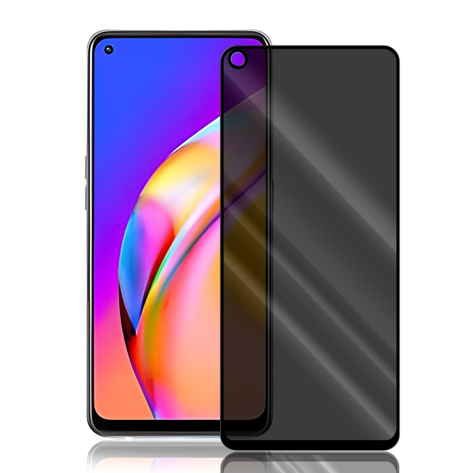 Numerva Schutzfolie Panzer Folie Echt Glas Folie für OPPO A94 5G, (1x Schutzfolie 2x Reinigungstücher), Anti Spy Schutzfolie Blickschutz Glasfolie Sichtschutzfolie