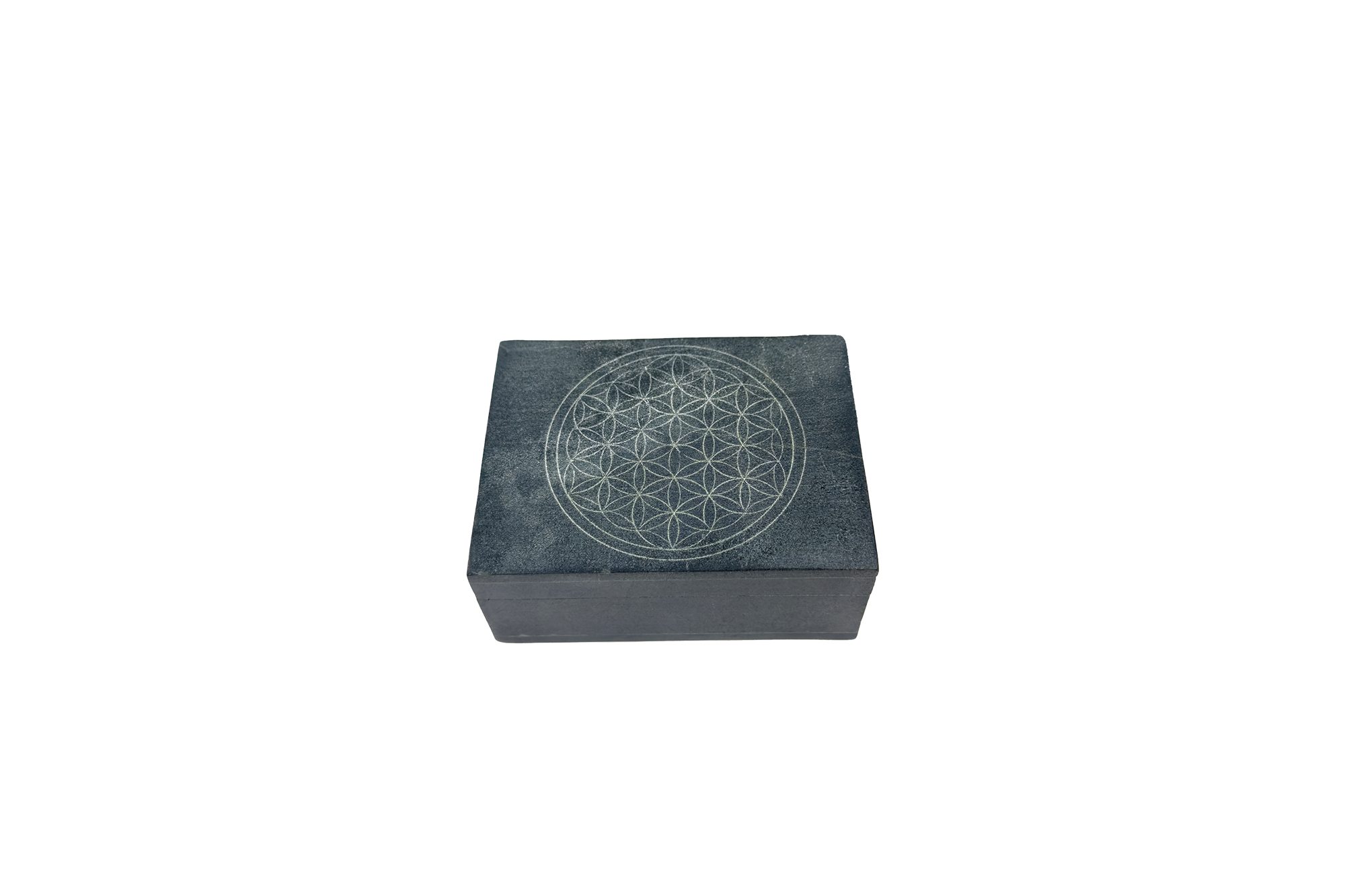 WORU Dekokiste Handgefertigte Speckstein-Schatulle Blume des Lebens – 10 cm (1 St)