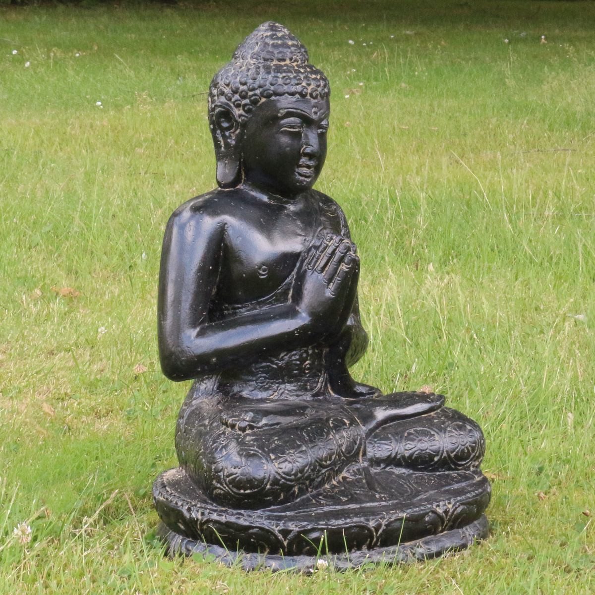 Oriental Galerie Dekofigur Buddha Figur sitzed Garten Steinfigur Greetings GRC 45 cm (1 St)