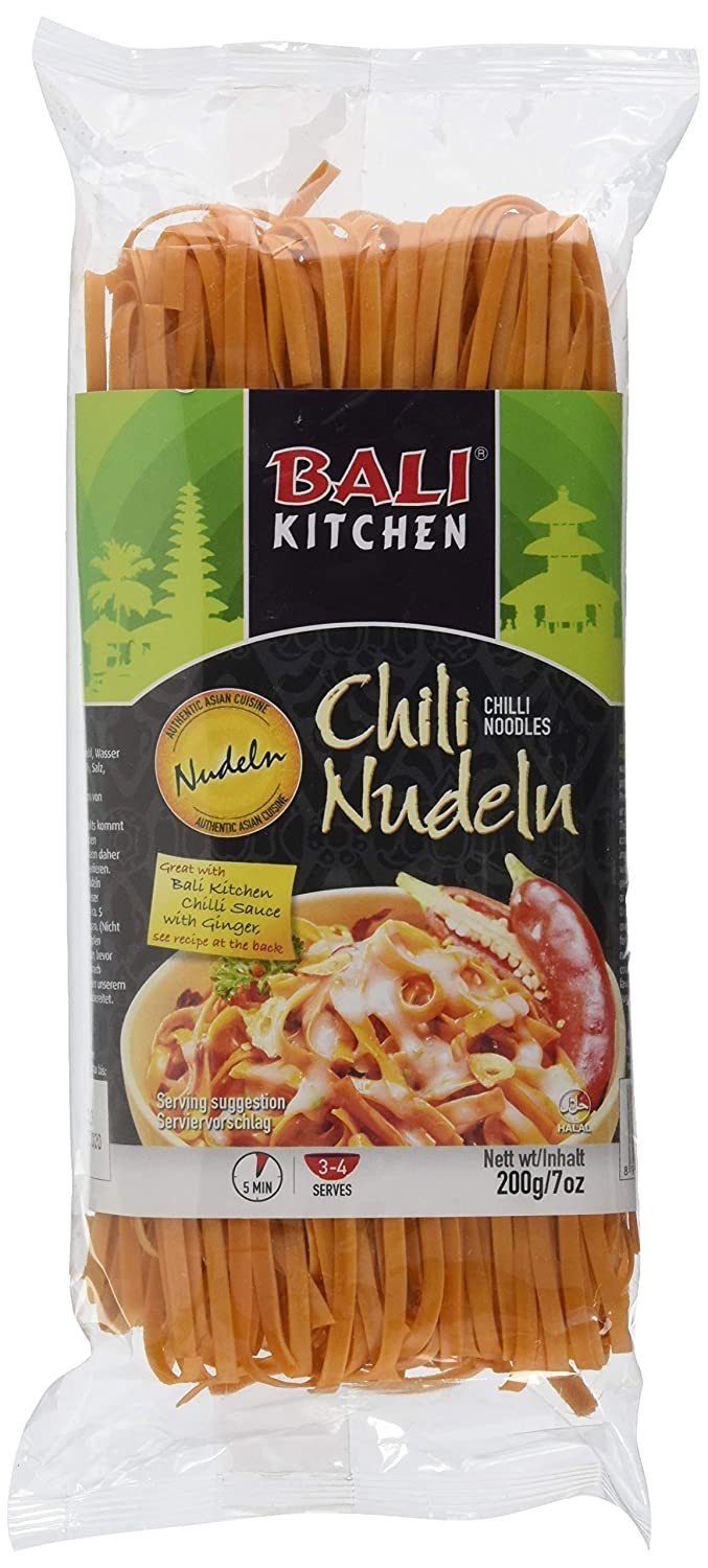 Barilla Nudeln, Bali Kitchen Chili Nudeln aus Weizenmehl aus Indonesien 200g