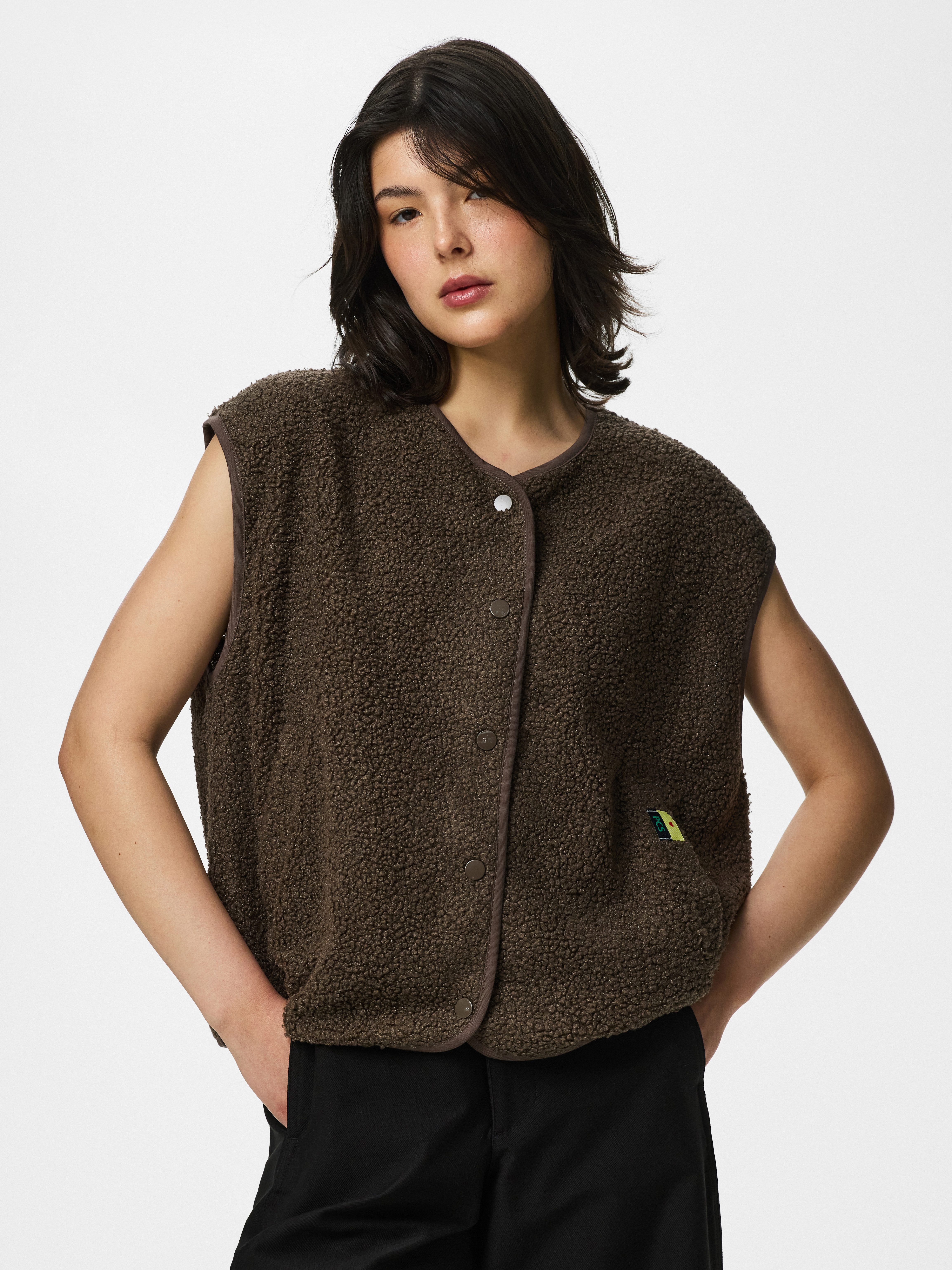 pieces Plüschweste PCKATTY TEDDY VEST NOOS BC Kunstfaser, Plüsch