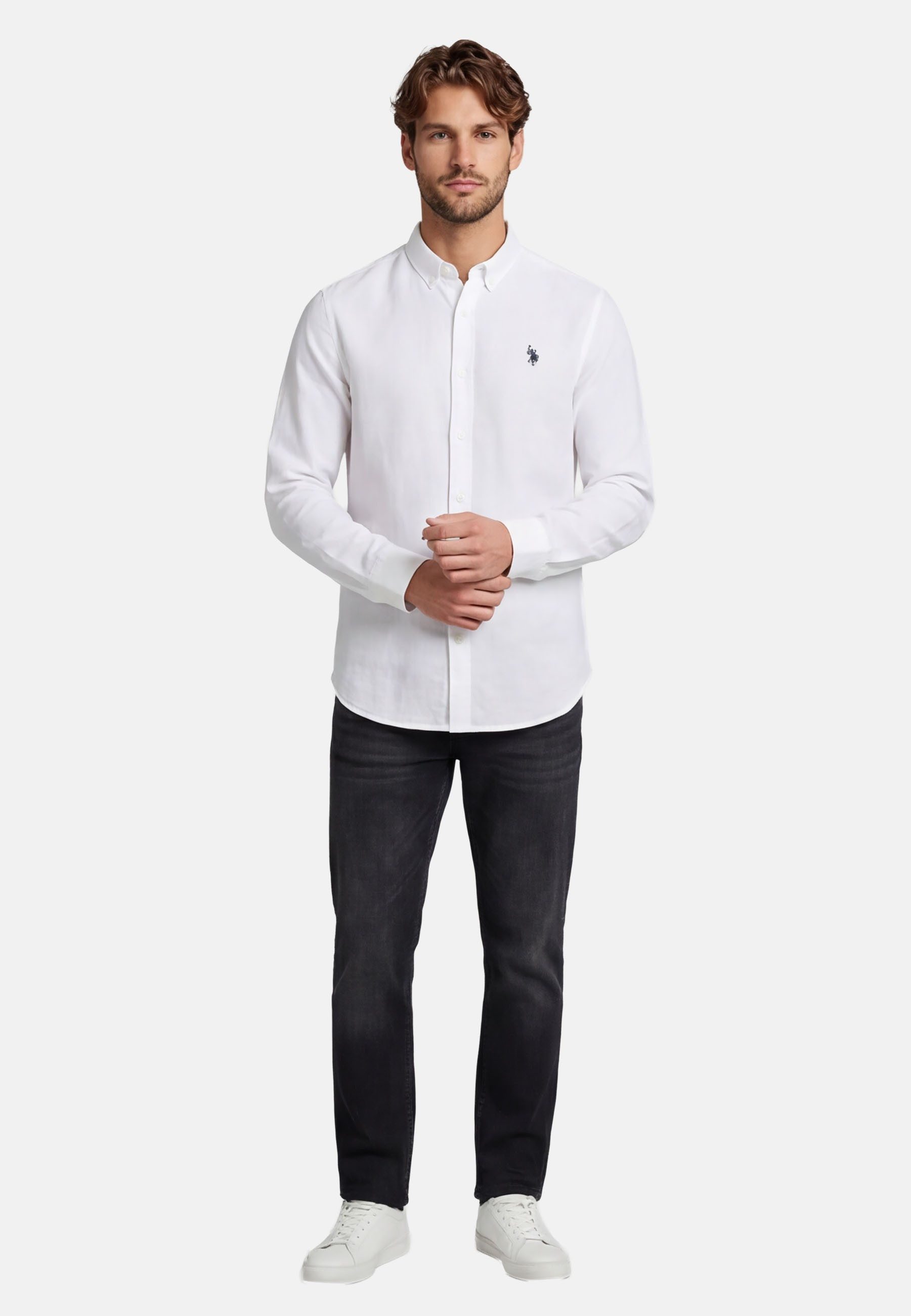 U.S. Polo Assn. Leinenhemd USBlaake Herren Leinenhemd – Sommerhemd luftig mit Button-Down-Kragen Leichtes Hemd aus Leinenmix mit Knopfleiste – Bild 3 von 5