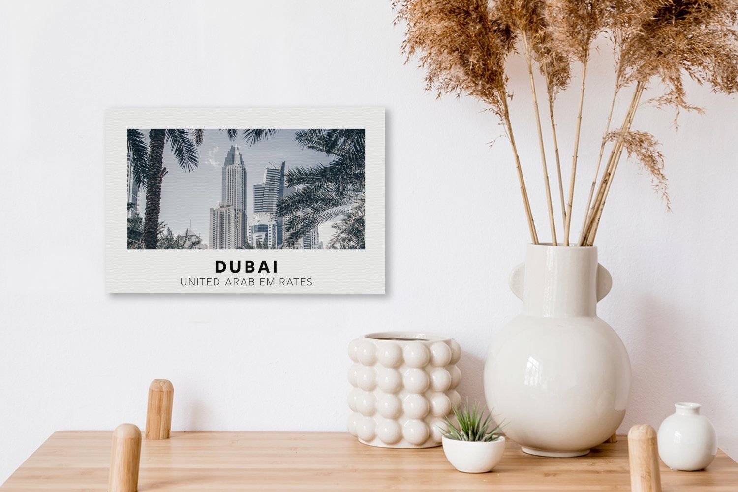 Wanddeko, Leinwandbilder, (1 Dubai OneMillionCanvasses® St), Architektur Leinwandbild Aufhängefertig, 30x20 Palmen, - cm Wandbild -