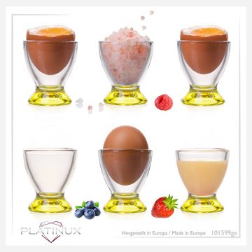 PLATINUX Eierbecher Gelbe Eierbecher, (6 Stück), Eierständer Eierhalter Frühstück Egg-Cup Brunch Geschirrset