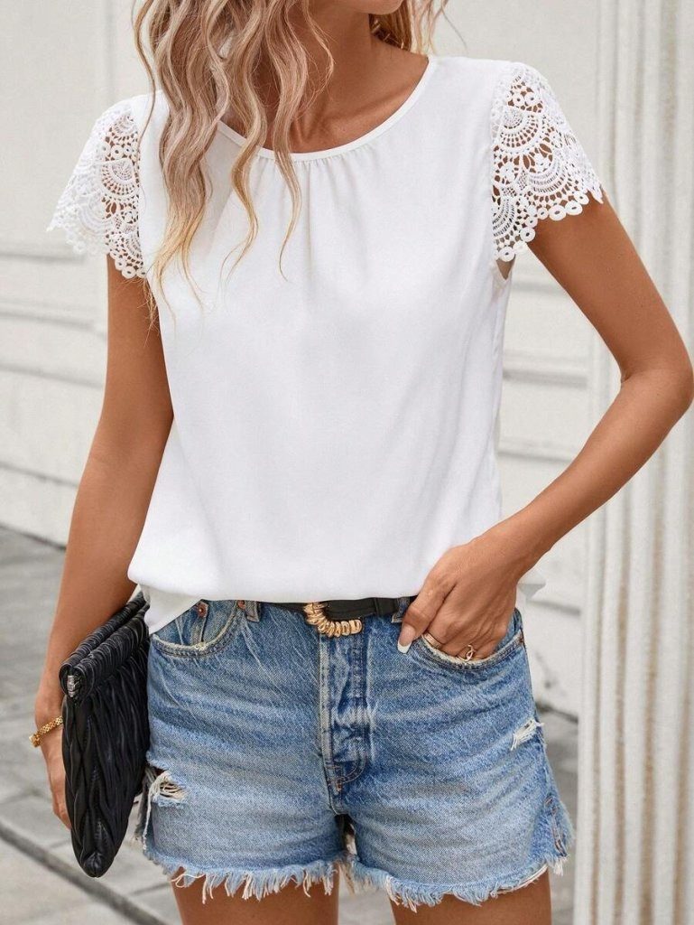 Moda Yakamoz Blusentop JANE'S Damen Kurzarm günstig online kaufen