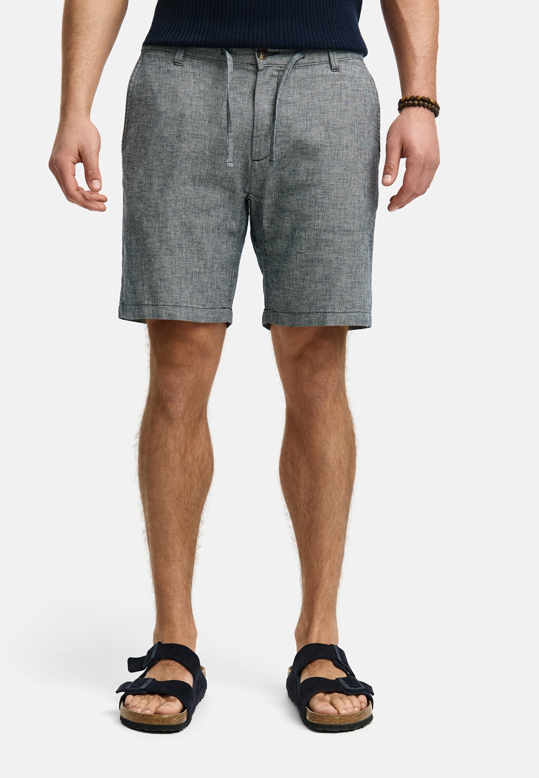 Indicode Chinoshorts INErwil aus Leinen-Mix mit günstig online kaufen