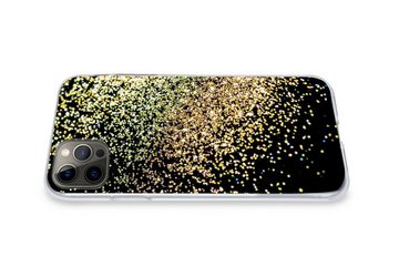 MuchoWow Handyhülle Luxus - Glitzer - Gold - Design - Schwarz, Handyhülle Apple iPhone 12 Pro Max, Smartphone-Bumper, Print, Handy