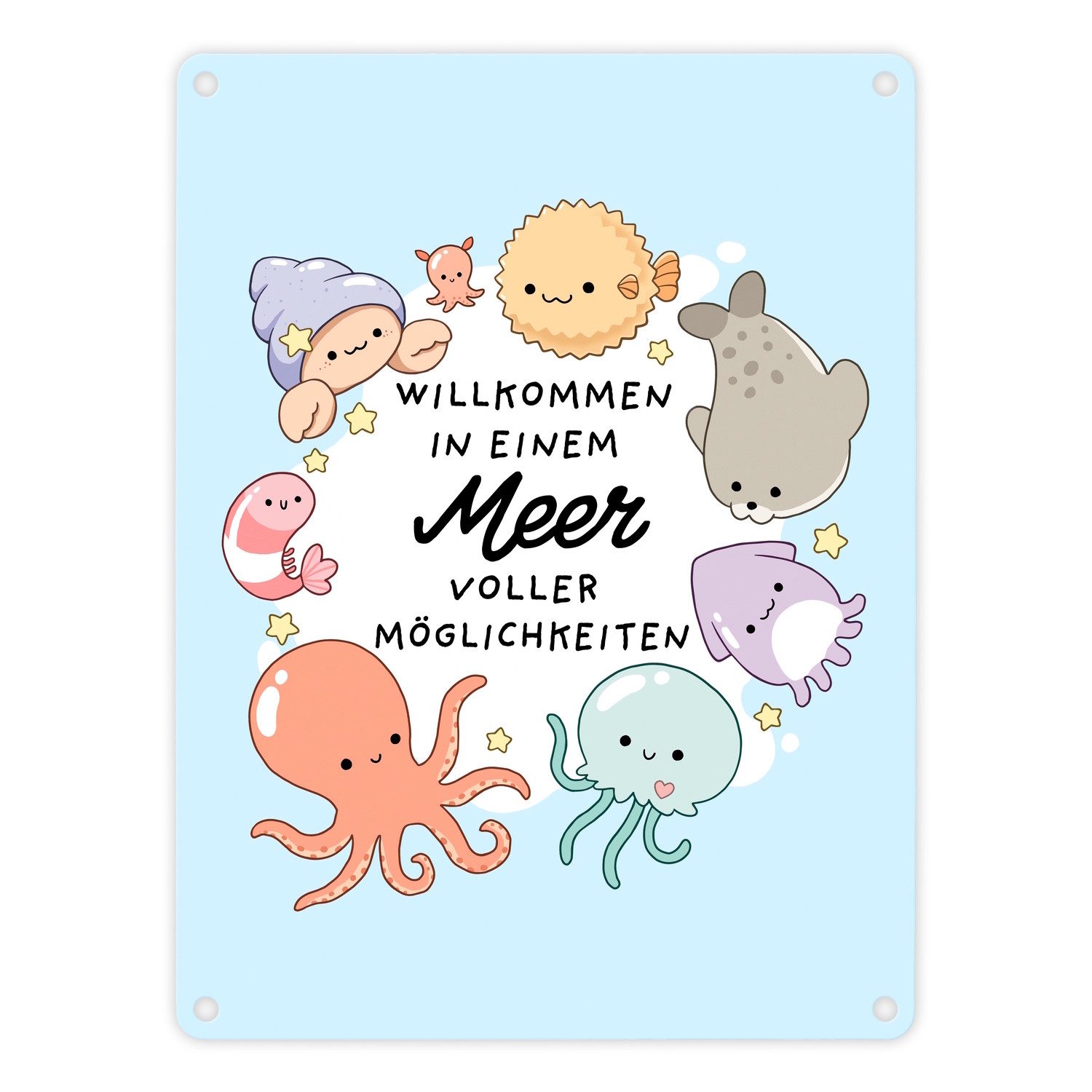Metallschild Jelly & Friends Metallschild in 15x20 cm mit Spruch Willkommen im der