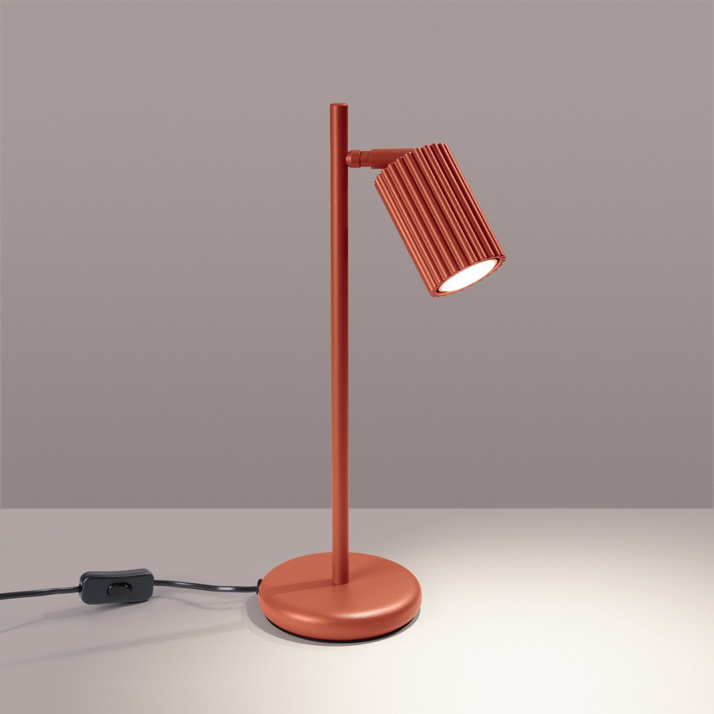 SOLLUX lighting Schreibtischlampe Tischlampe Karbon Roter Ocker, Nicht enthalten