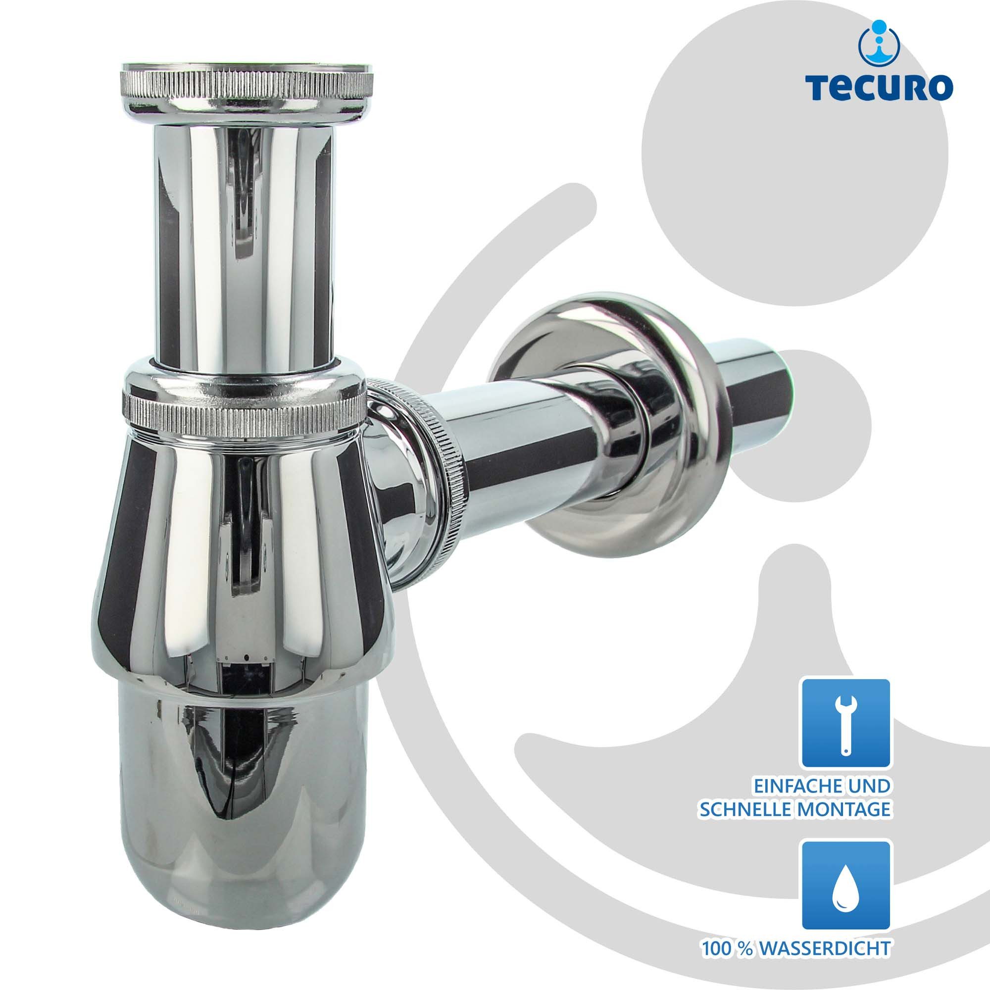 tecuro Siphon Flaschensiphon Rohrgeruchsverschluss Sifon für Waschbecken