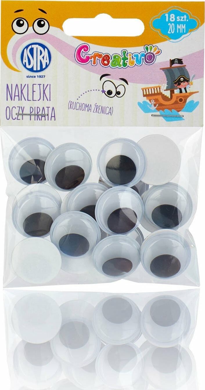 ASTRA Aufkleber ASTRA CREATIVO Selbstklebende Augen 20mm Pirat