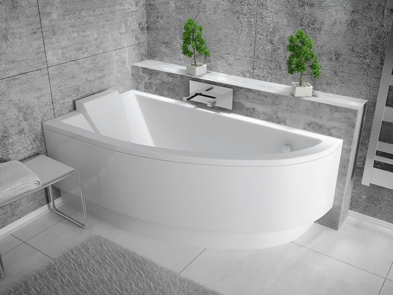 KOLMAN Badewanne Eckbadewanne Praktika 140x70, (Links/Rechts), günstig online kaufen