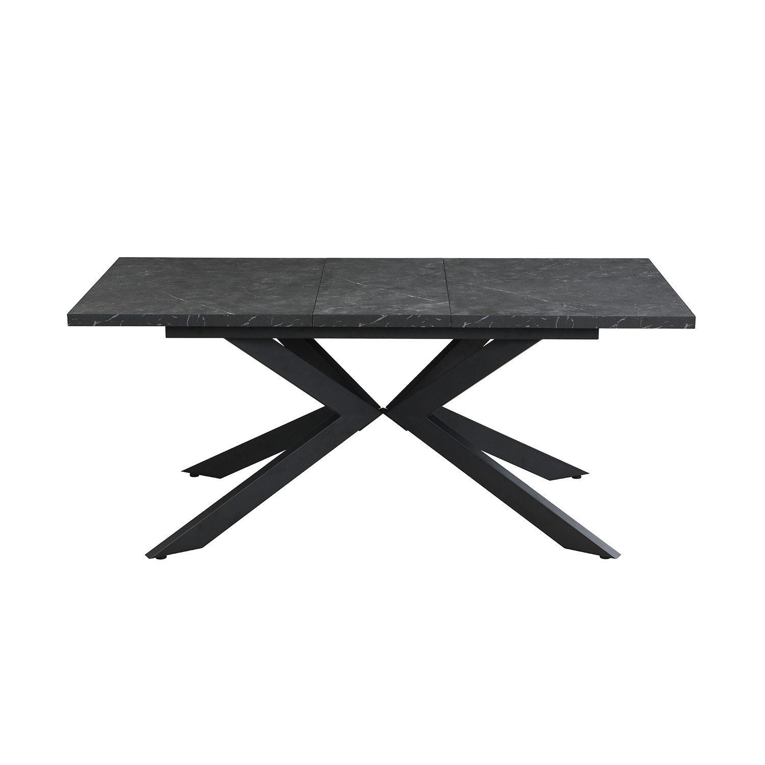 DUBI Möbel Esstisch MALTE, Metallgestell, ausziehbar, 140-180-220cm, 2 Einlegeplatten 4-8 Pers.