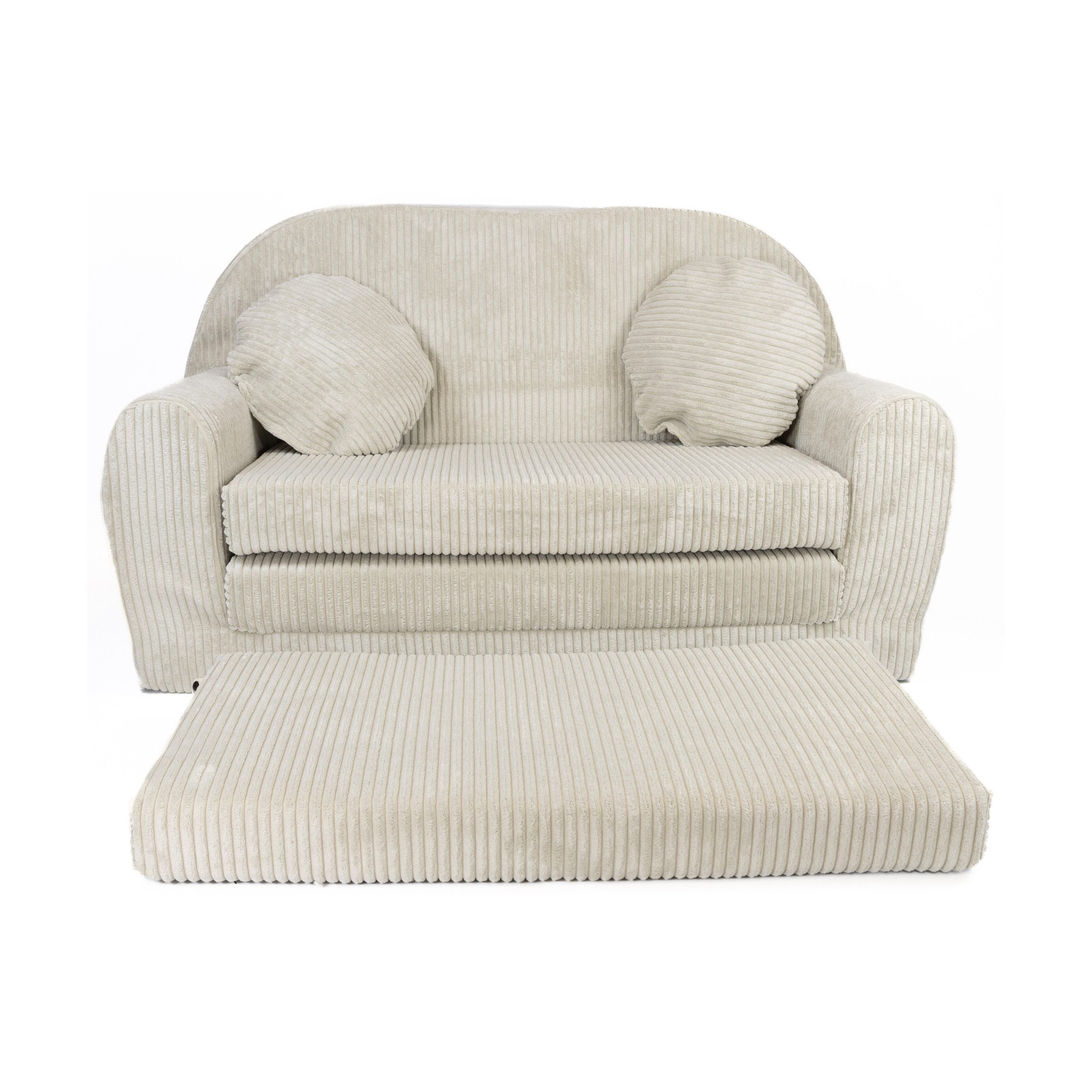 FORTISLINE Kindersofa Rosalia W490 aus Cord, ausklappbar mit Verlängerung