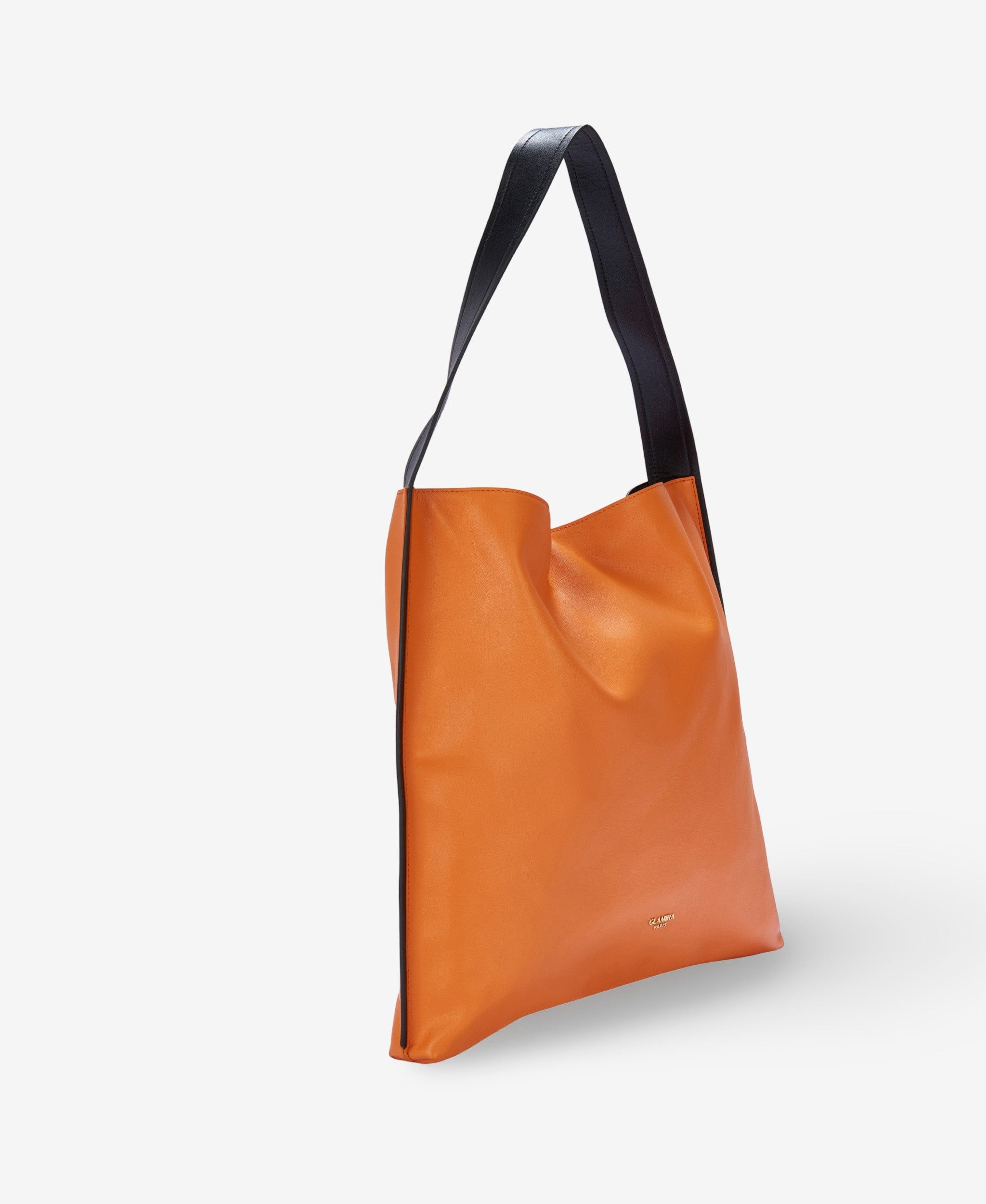 GLAMIRA Schultertasche DailyCompanion Orange Schultertasche (1-tlg), echt Leder, mit geräumigem Hauptfach
