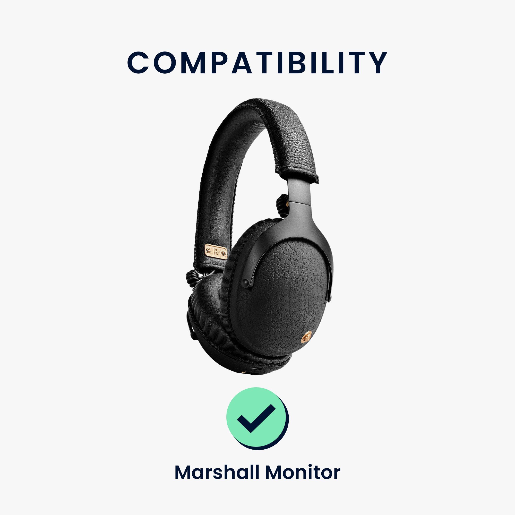Kopfhörer Marshall (Ohrpolster Polster kwmobile für Ear Polster Ohrpolster Kunstleder Monitor Over Ohr Headphones) - für 2x