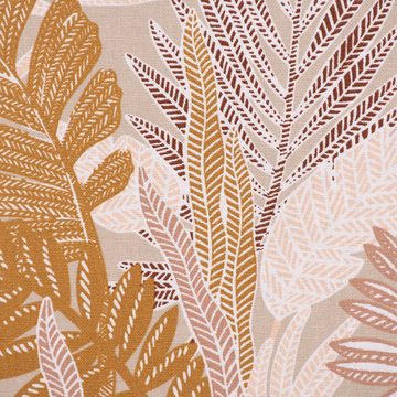 SCHÖNER LEBEN. Stoff Dekostoff Panama Canvas Baumwollstoff Blätter sand rot ocker 135cm