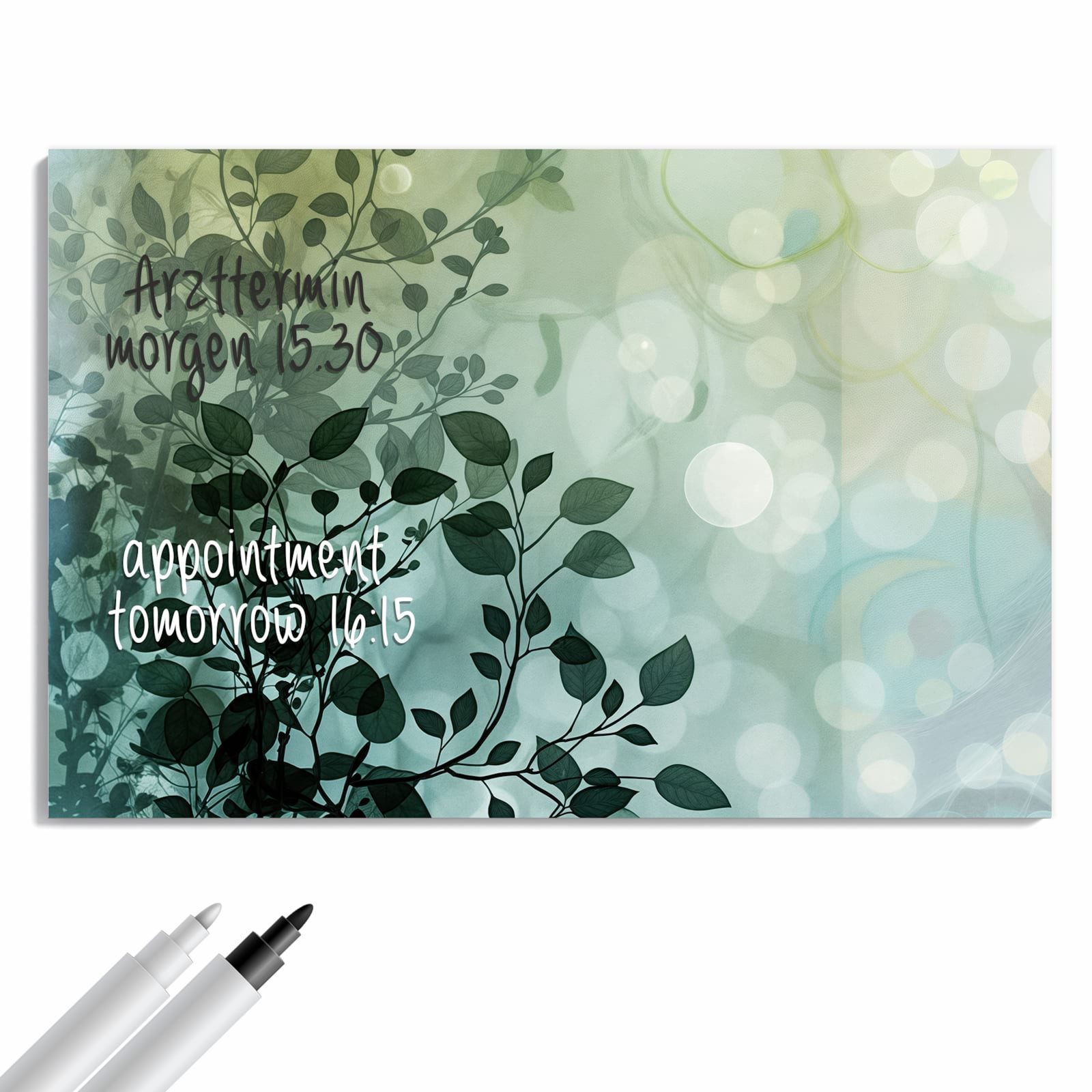 Primedeco Memoboard Metall Blättertraum – beschreibbar & magnetisch, (Inklusive Stift, Magnete und Montagematerial, 1-tlg., 9 verschiedene Größen), Magnetisch und Beschreibbar
