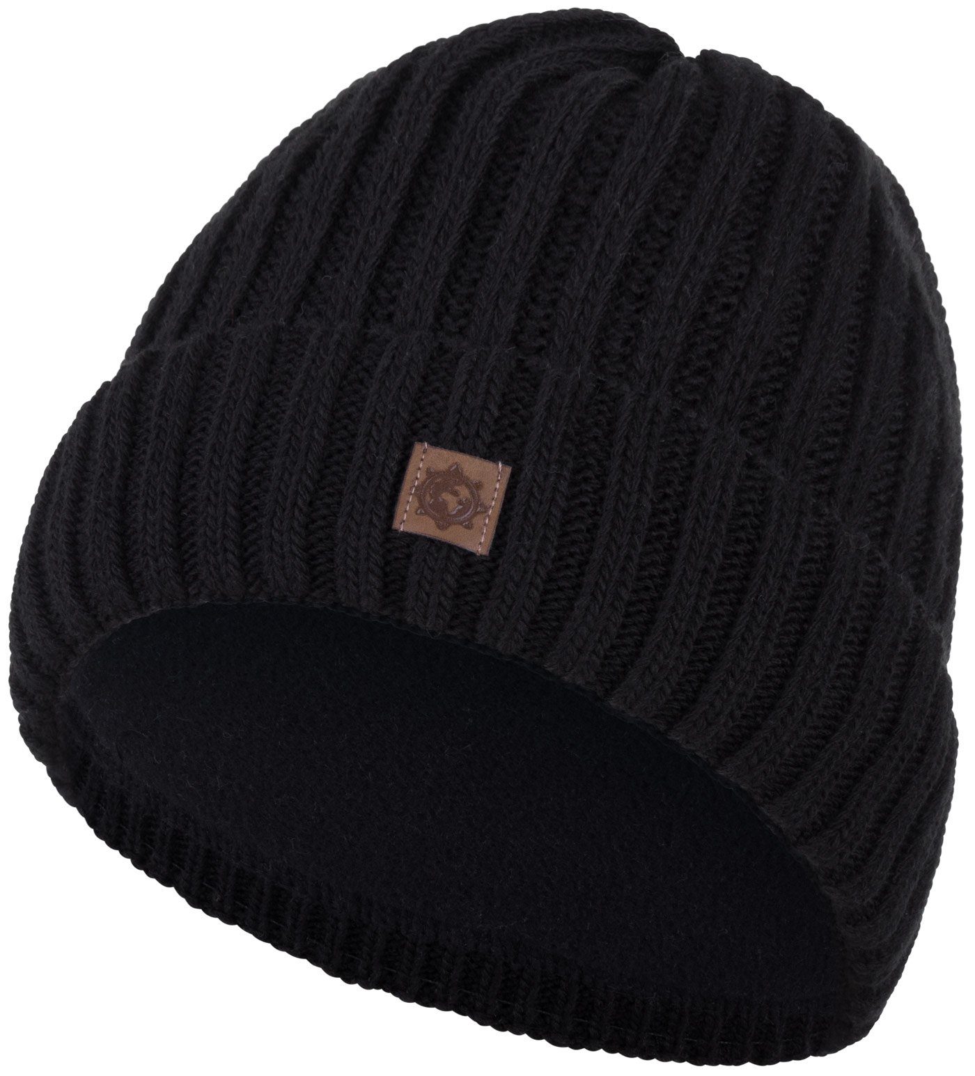 Wintermütze Jungen (1-St) Strickmütze schwarz Beanie 2-10 compagno Kindermütze Jahre Mädchen Strickmütze