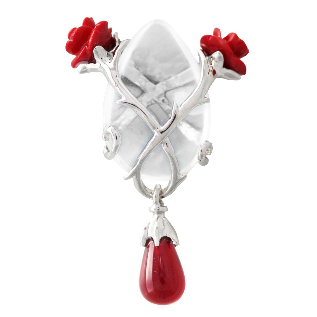 Anne Stokes Kettenanhänger Anne Stokes Kristallhüter Rose und Dorn Anhänger mit Kette; Liebe Par