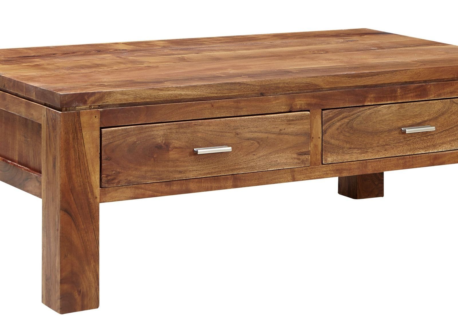Massivmoebel24 Couchtisch SHAMAN (Couchtisch Akazie 110x60x40 golden honey lackiert SHAMAN #70), Couchtisch Akazie 110x60x40 golden honey lackiert SHAMAN #70