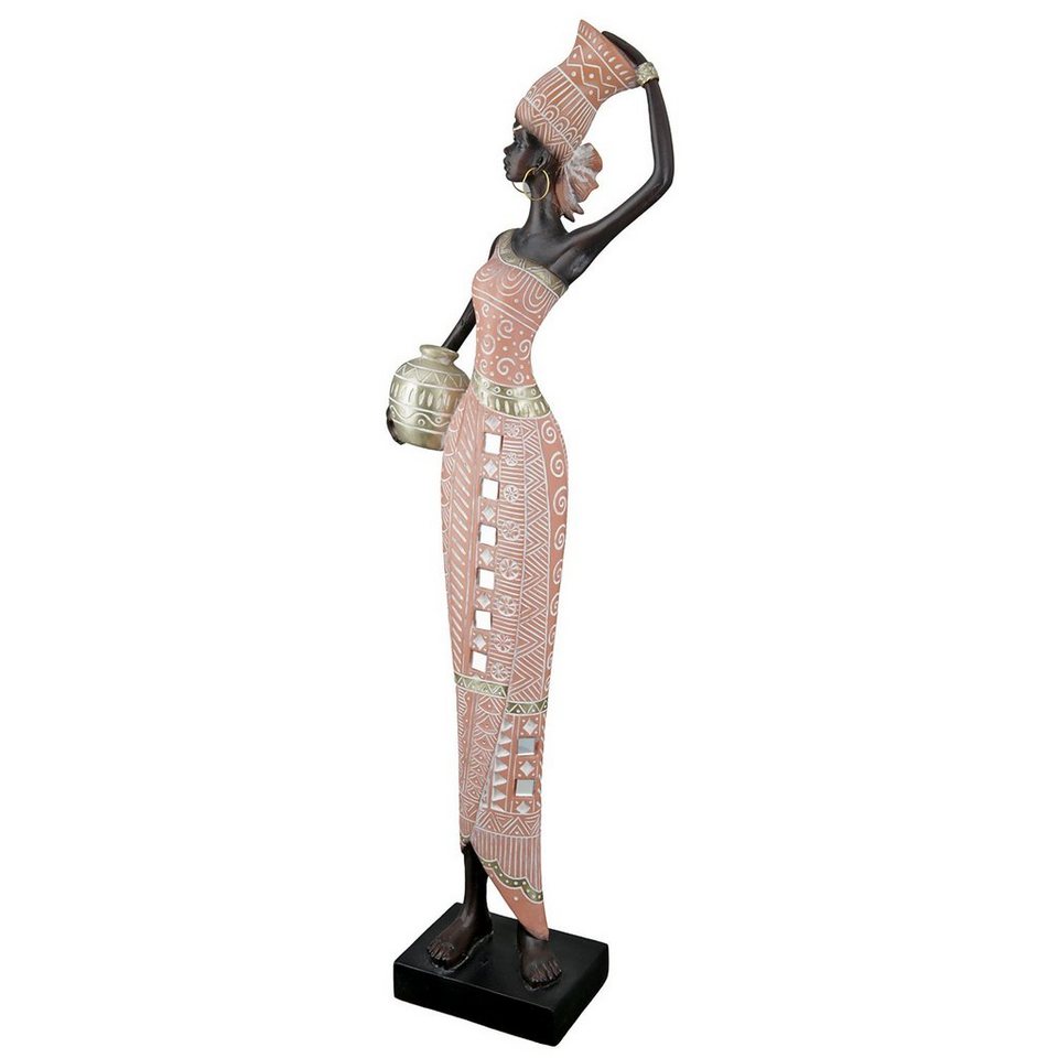 GILDE Dekofigur GILDE Figur Malaika - braun-rosa - H. 48cm x B. 16cm x T.  7cm