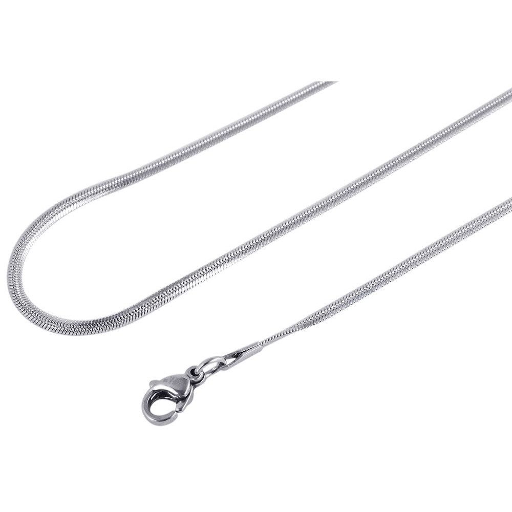 Kette ohne Anhänger Halskette – Schlangenkette aus Edelstahl 50 cm