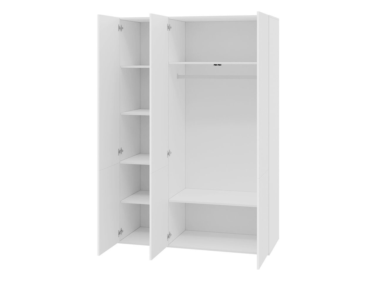 MIRJAN24 Kleiderschrank Pafos 90 2D + 45 1D (mit 6-Drehtüren) Griffloses Öffnungssystem push to open
