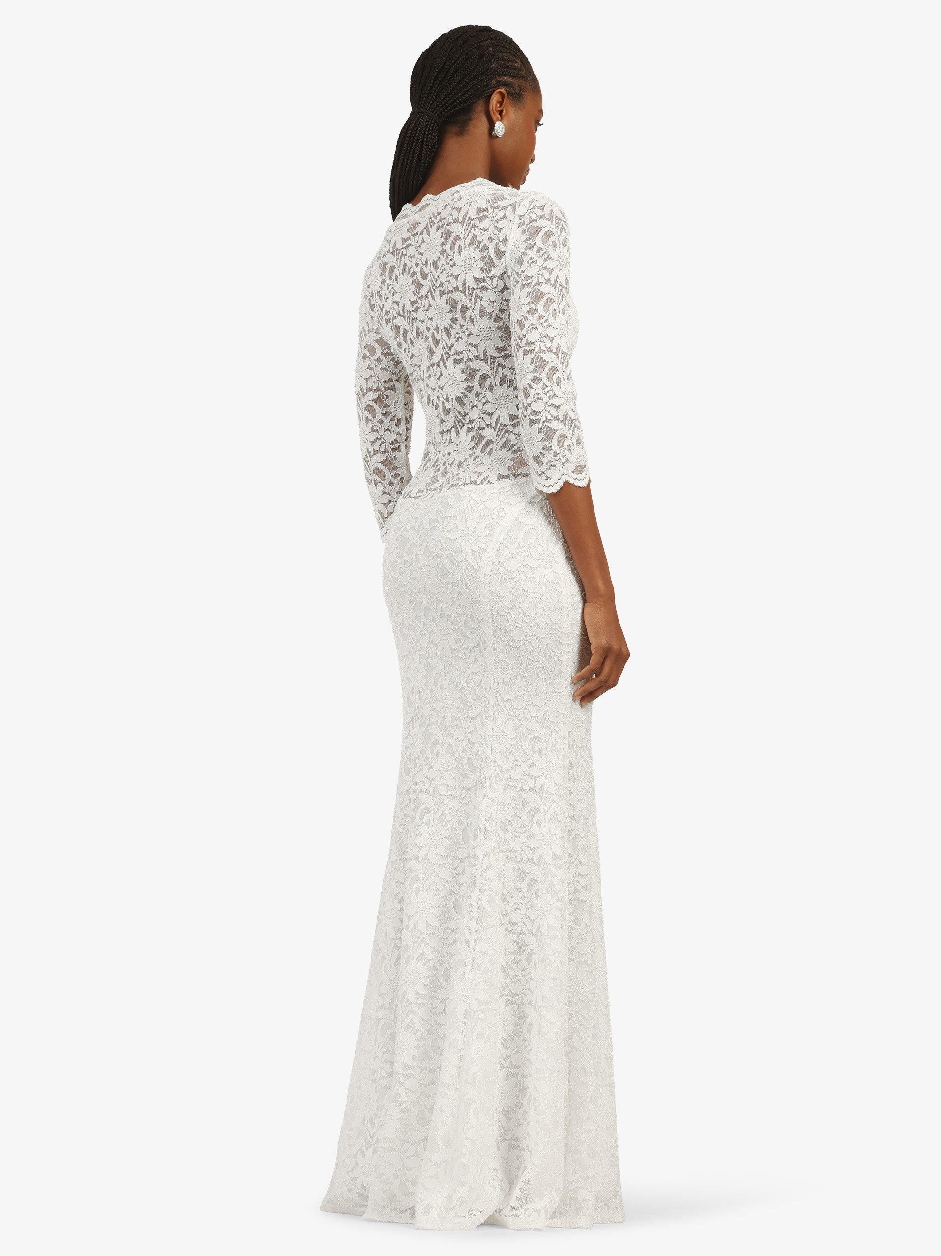 Kraimod Abendkleid mit V-Ausschnitt & 3/4-Ärmeln