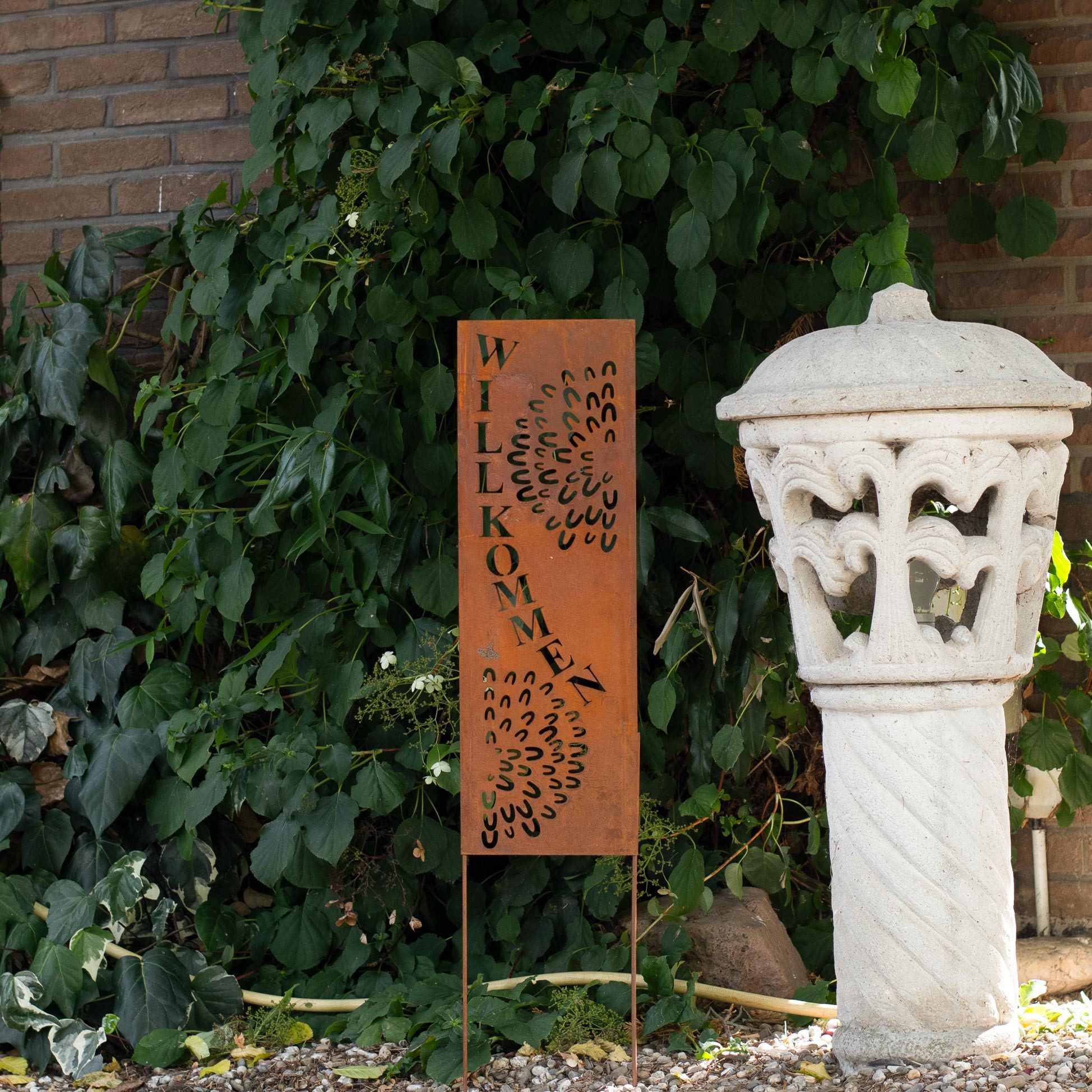 UNUS GARDEN Gartenstecker Roststecker Schild Willkommen (1-St., Kleiner Gar günstig online kaufen