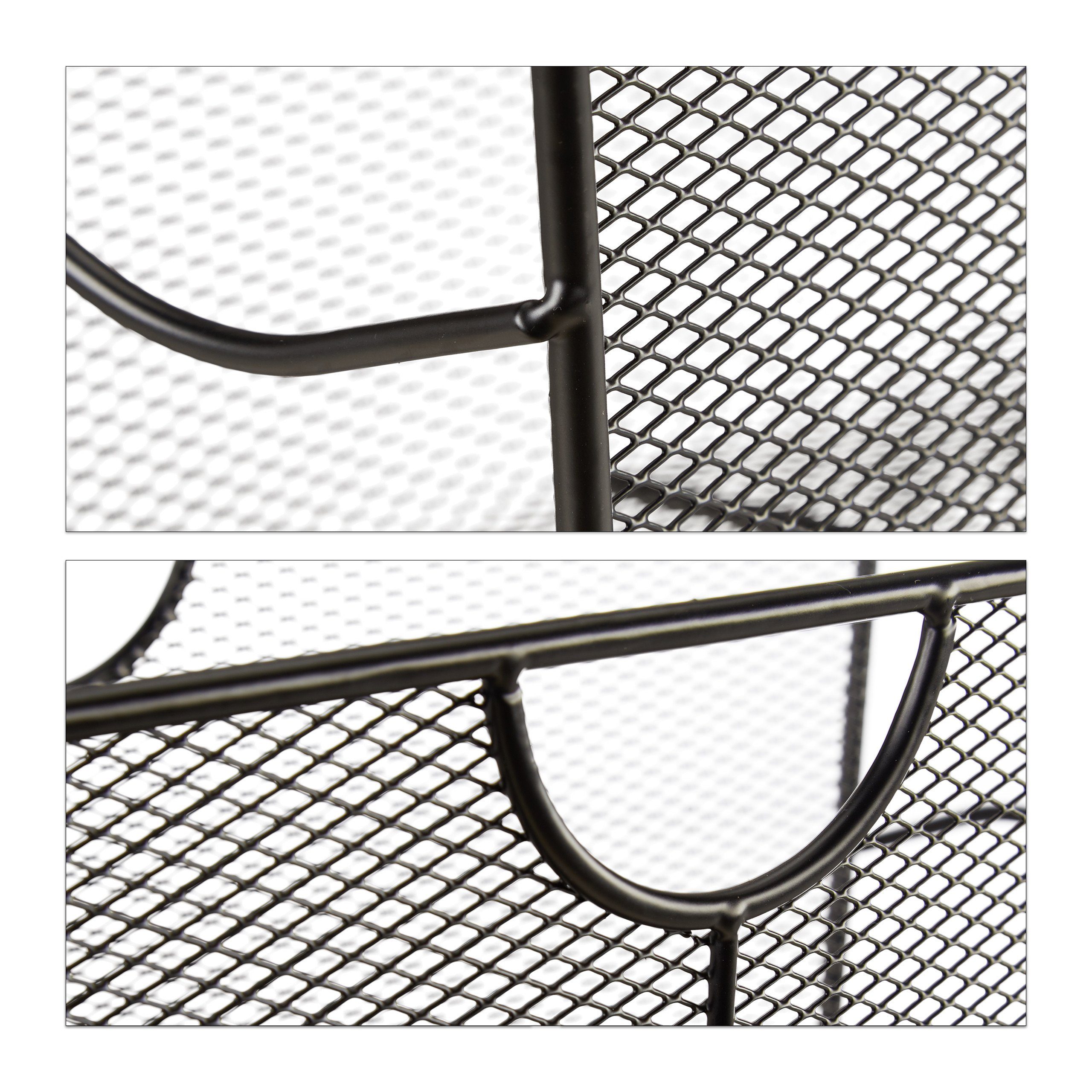 relaxdays Zeitungsständer Mesh, schwarz