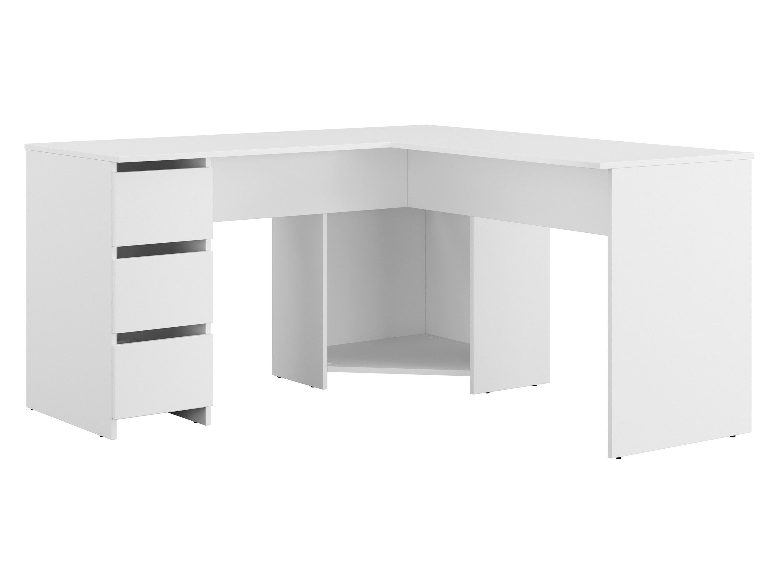 MIRJAN24 Schreibtisch Fotyn (mit 3 Schubladen und Fächer), 142x142x74 cm