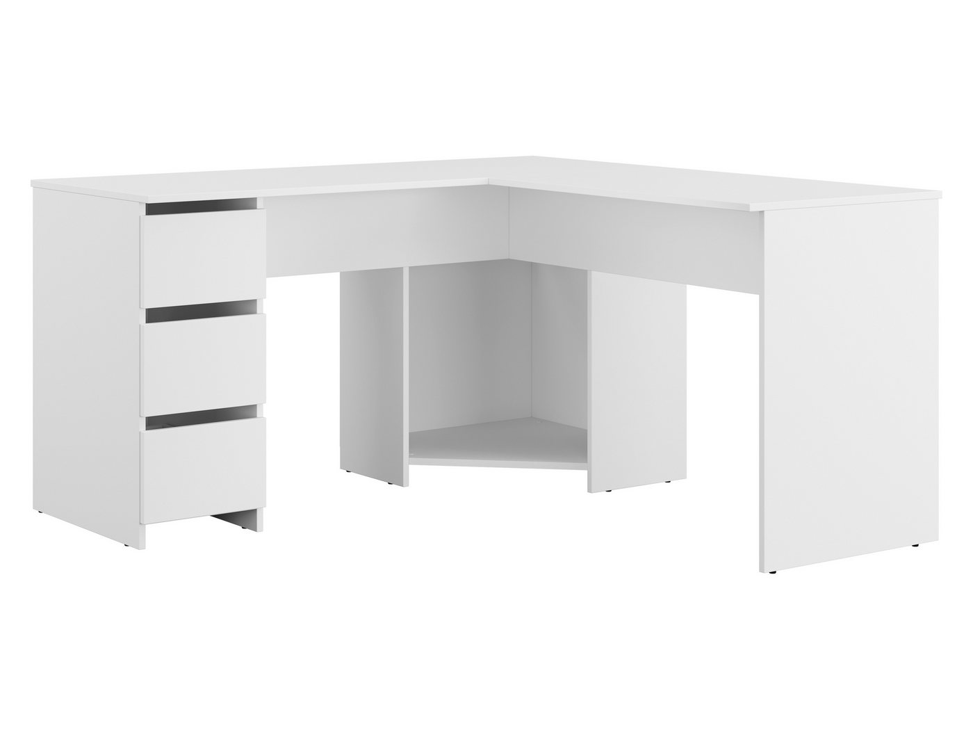 MIRJAN24 Schreibtisch Fotyn (mit 3 Schubladen und Fächer), 142x142x74 cm